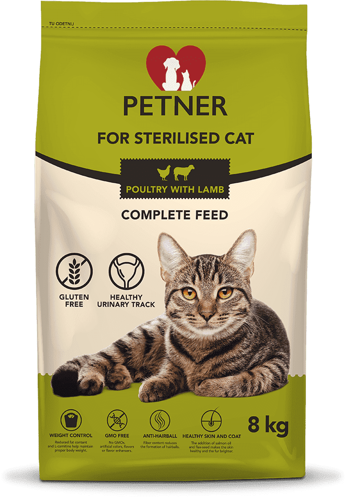 Petner sterilised  cat chicken with lamb  8kg - 8 kg