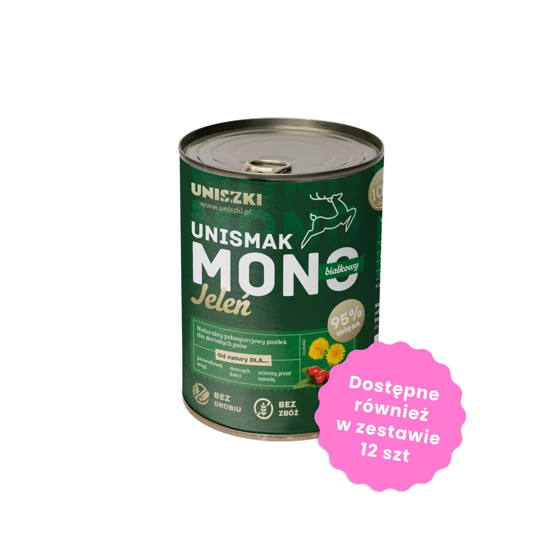 Uniszki UNISMAK Mono Jeleń monobiałkowa karma mokra dla psów 400g