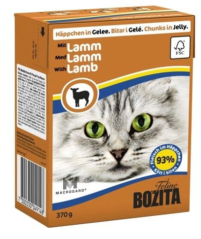 BOZITA Mięsne kawałeczki z jagnięciną w galaretce dla kota Tetra Recart 370g 
