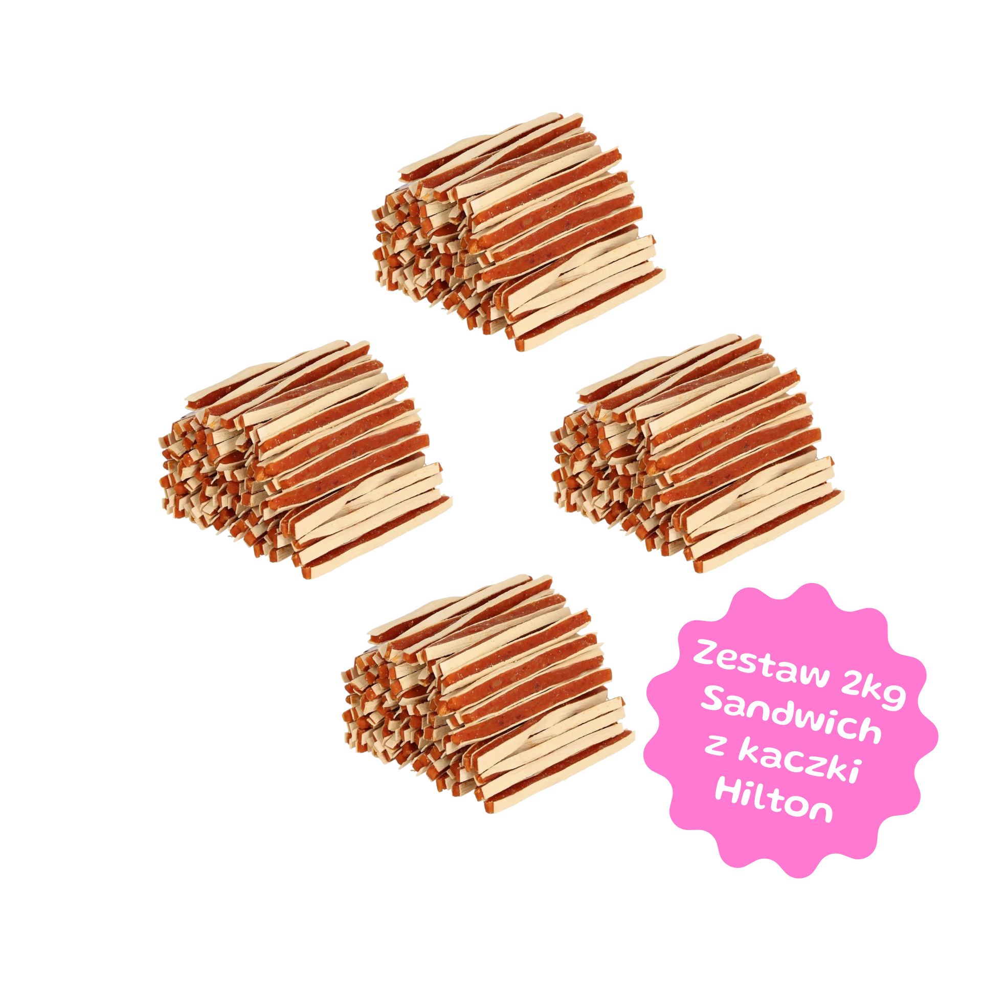 Zestaw przysmaków Hilton Sandwich miękkie paski kaczka z dodatkiem ryby 4x500g