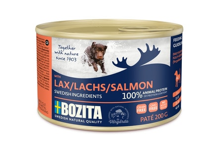 BOZITA Pate z Łososiem mokra karma dla psa w puszce 200g 