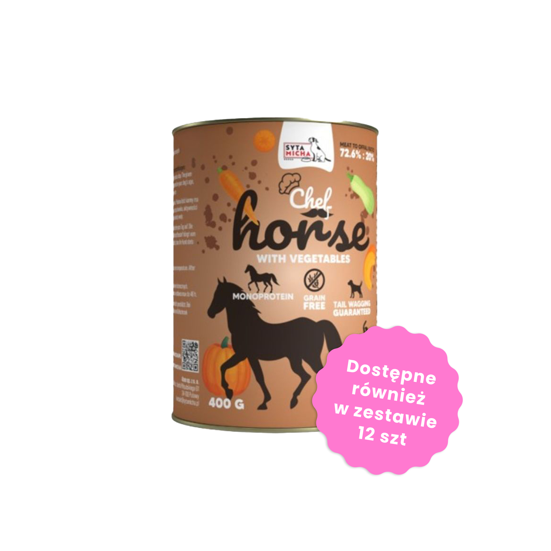 Syta Micha Karma mokra CHEF Konina z warzywami dla psów 400g