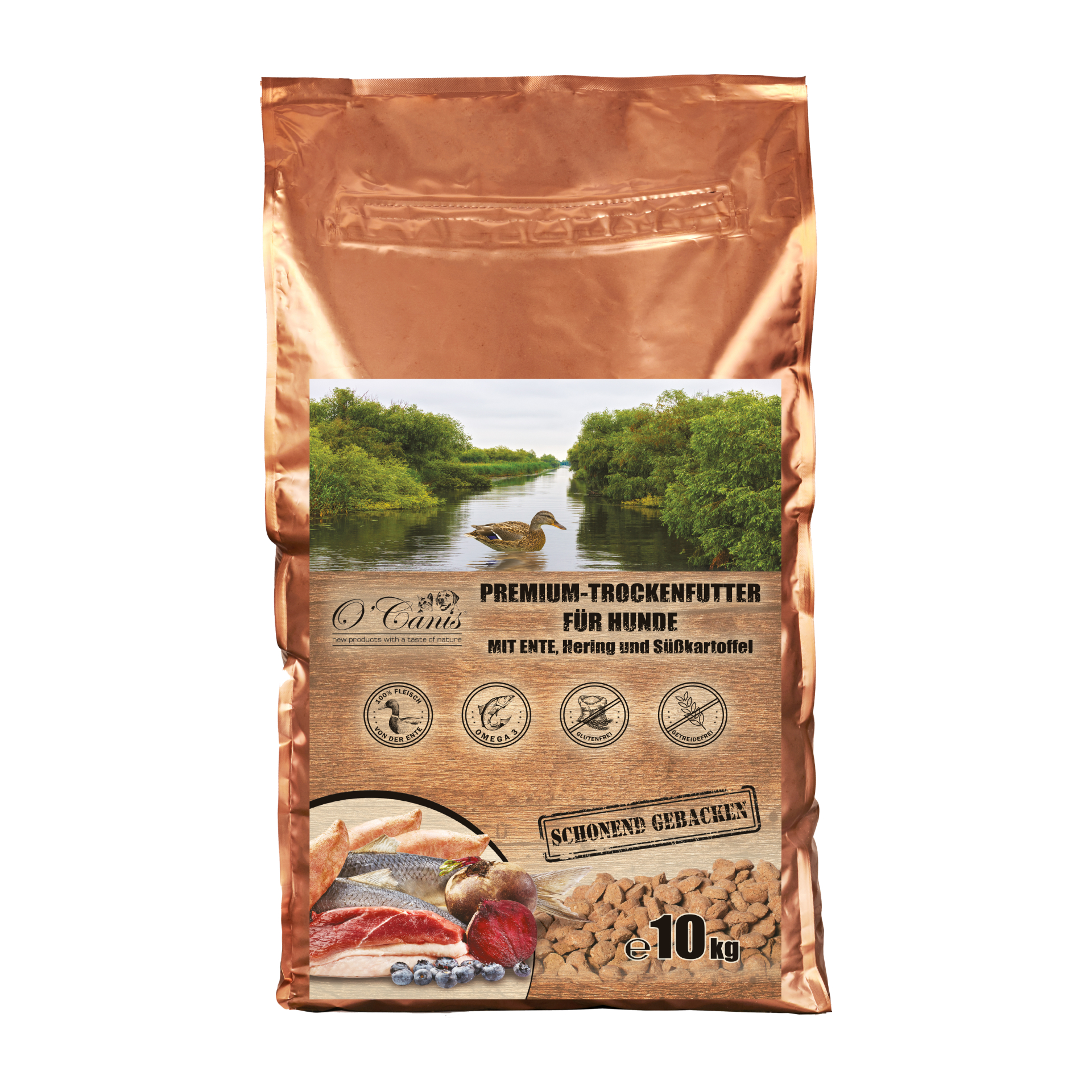 O'Canis karma pieczona z kaczką, śledziem i słodkim ziemniakiem 10kg