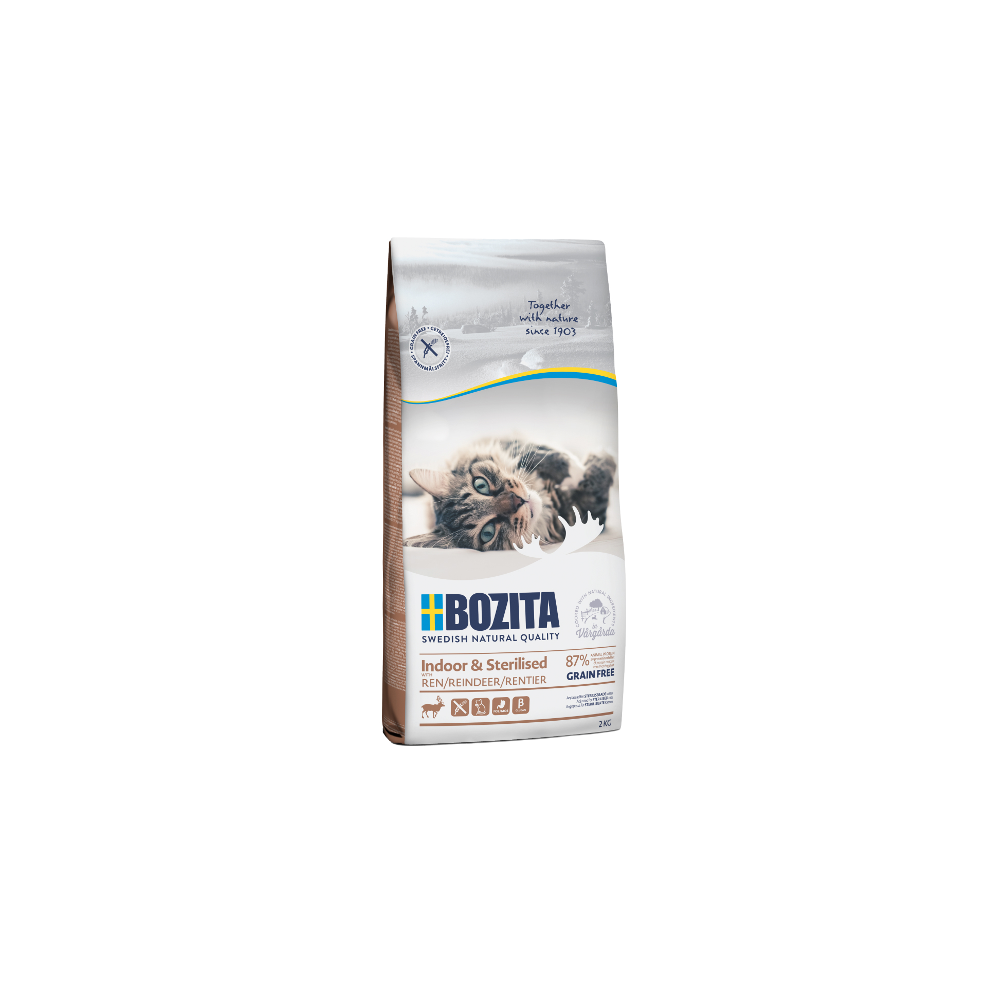 BOZITA Indoor & Sterilised Grain Free z reniferem 2 kg 