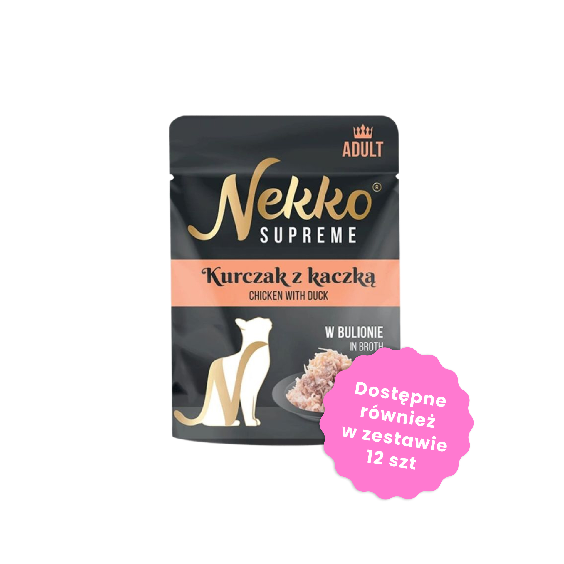 NEKKO SUPREME Adult Kurczak z kaczką w bulionie karma mokra dla kota 70g