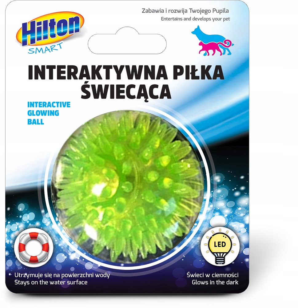 Hilton Smart interaktywna piłka świecąca 5cm dla psa i kota 