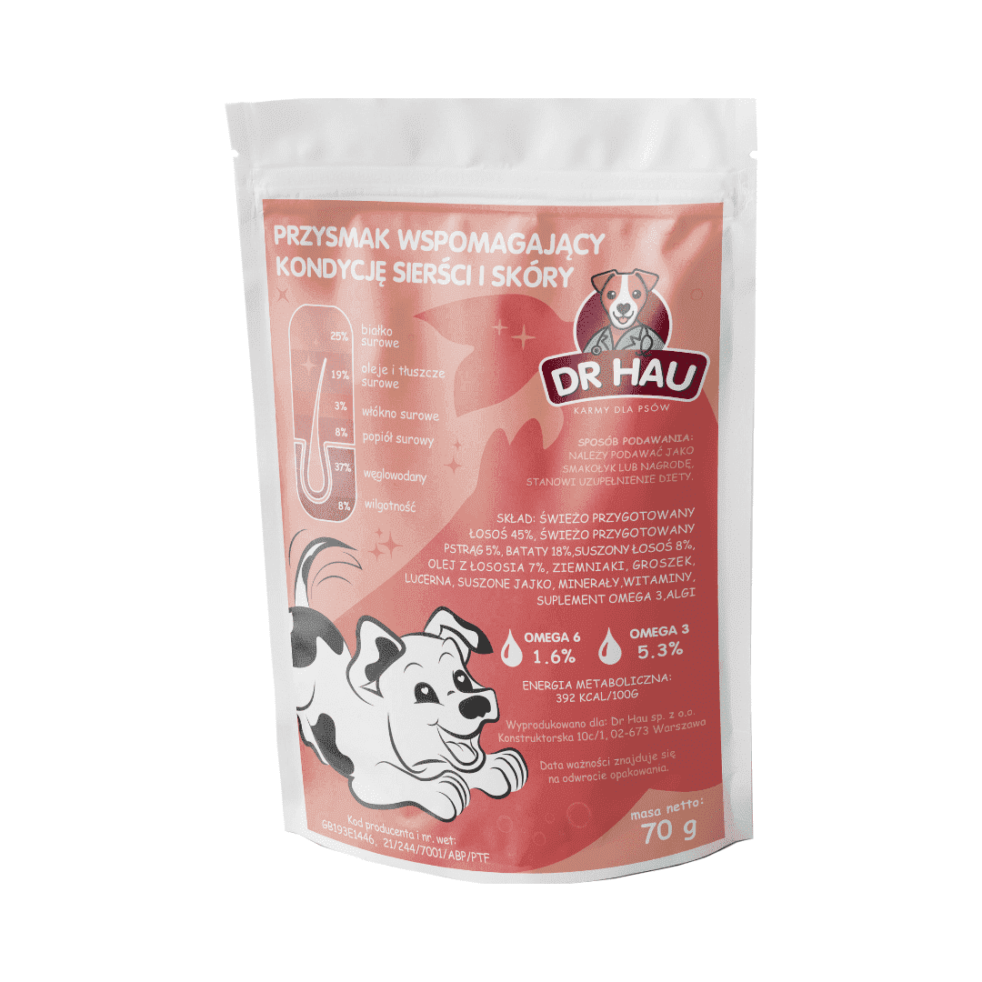 DR HAU przysmak dla psa wspomagający kondycję sierści i skóry 70g