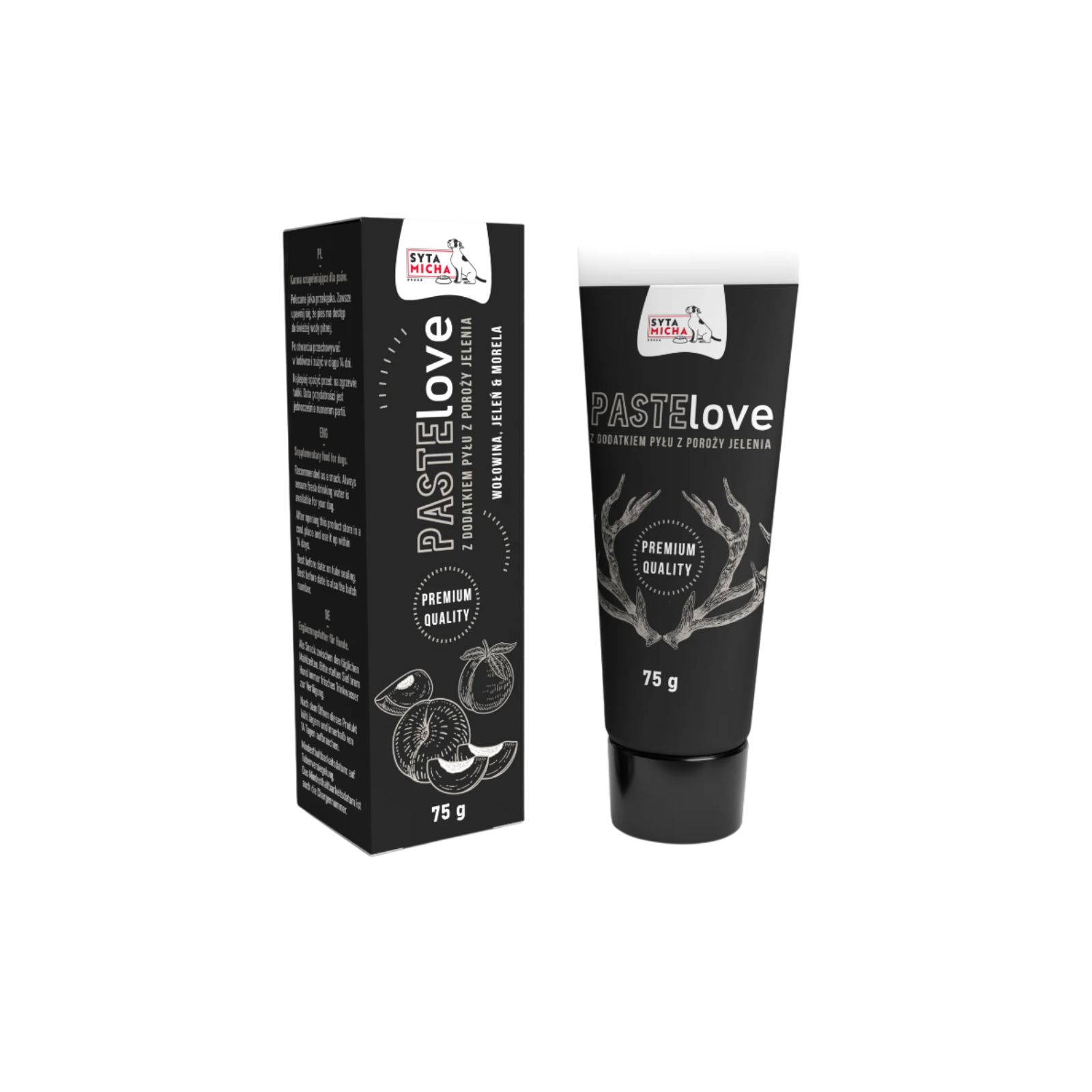 Syta Micha PasteLOVE mięsna pasta wołowina z jeleniem i morelą dodatek do karmy dla psa 75g