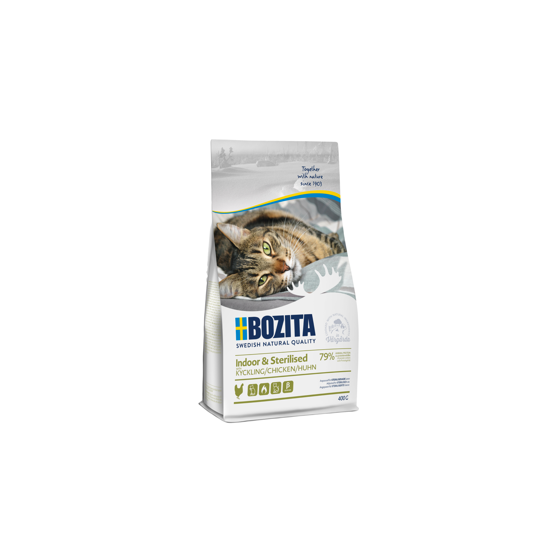 BOZITA Indoor & Sterilised sucha karma dla kota z kurczakiem 400g