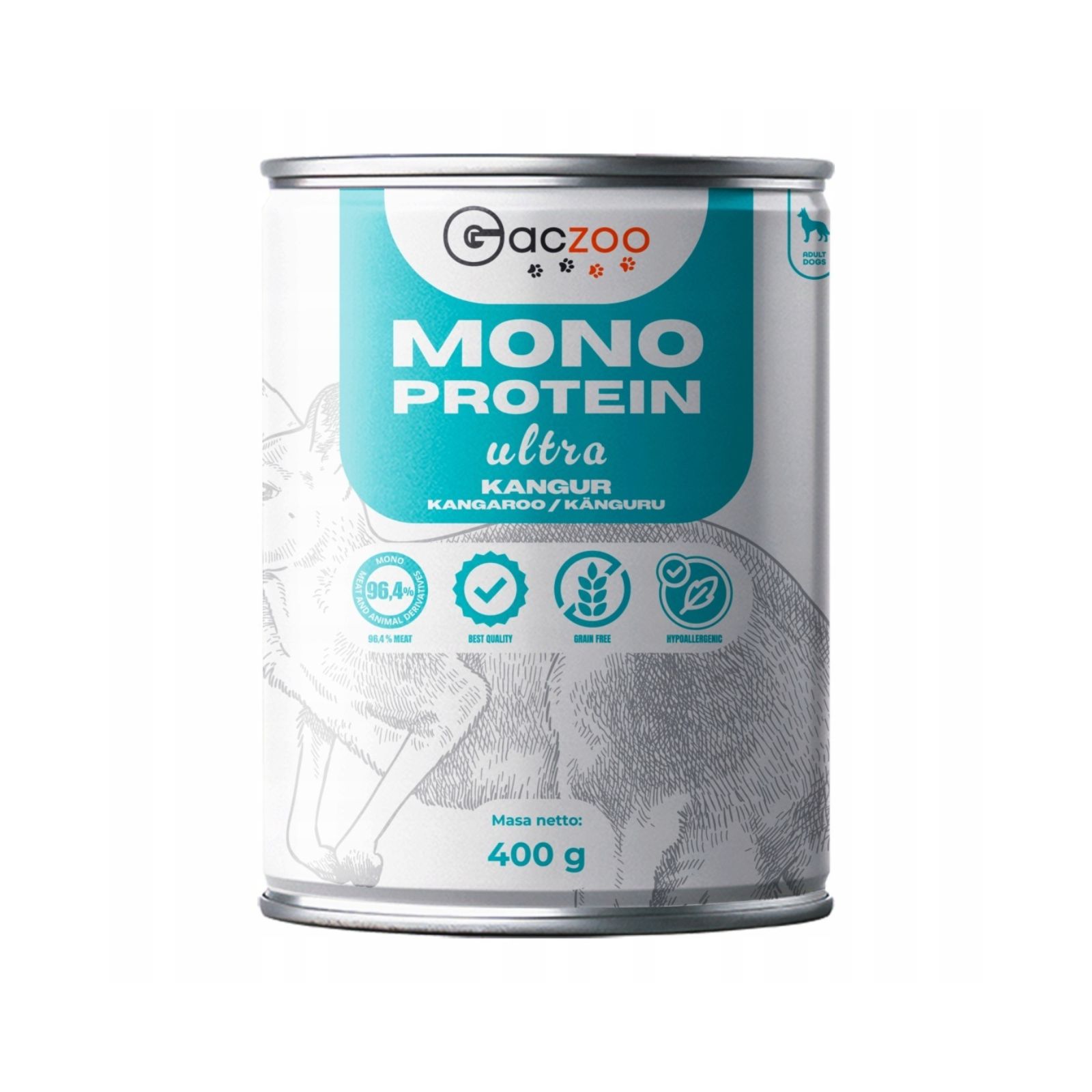 Gaczoo Monobiałkowa Ultra Light Kangur karma mokra dla psów dorosłych wszystkich ras 400g