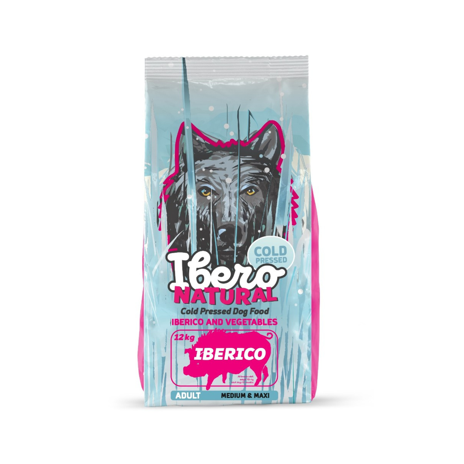 Ibero Cold Press Dog Adult Medium/Large Iberico karma tłoczona na zimno dla dużych i średnich psów z wieprzowiną iberyjską 12kg
