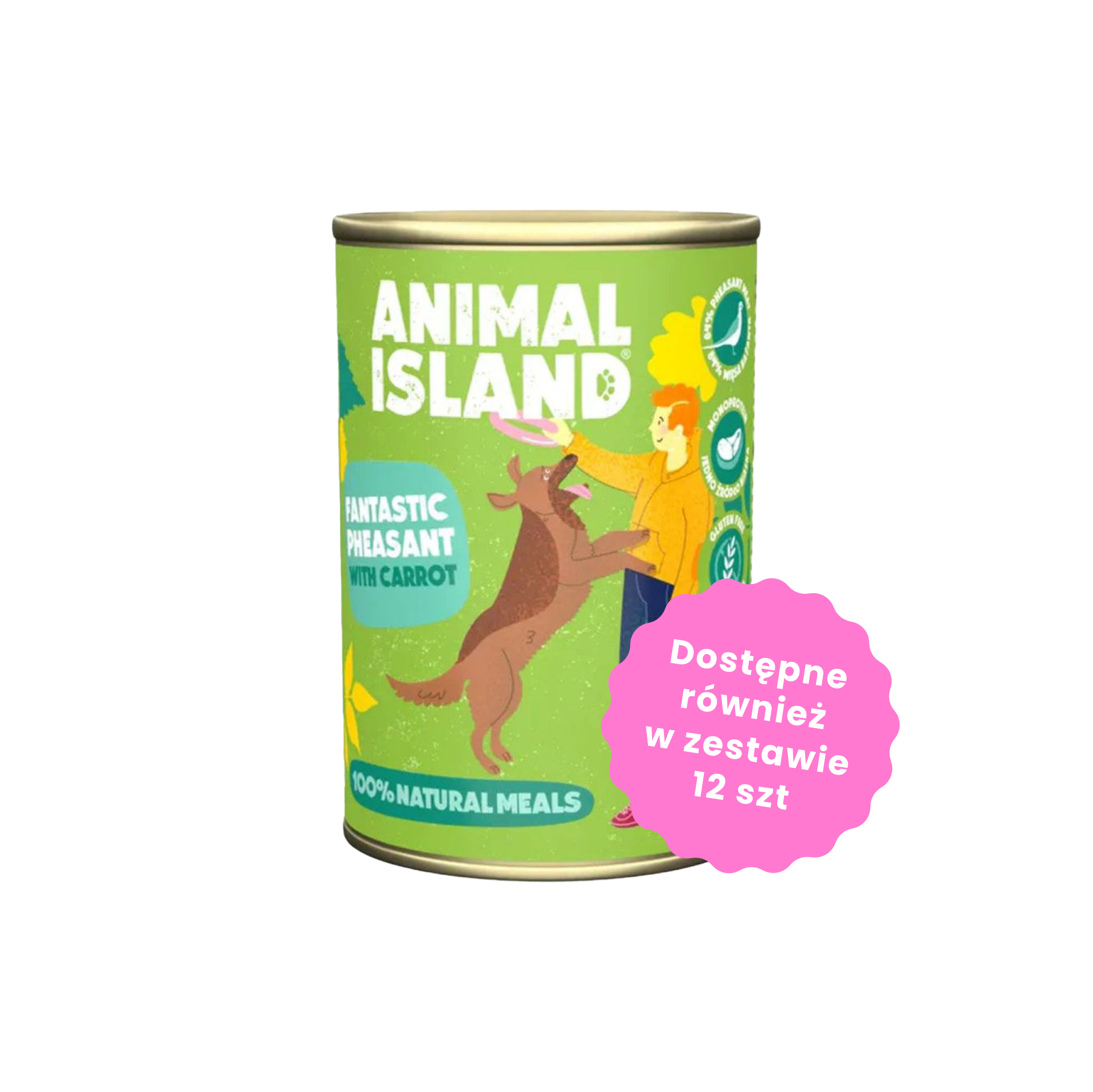 Animal Island Mokra karma bażant z marchewką i owocami dla psów dorosłych 400g 