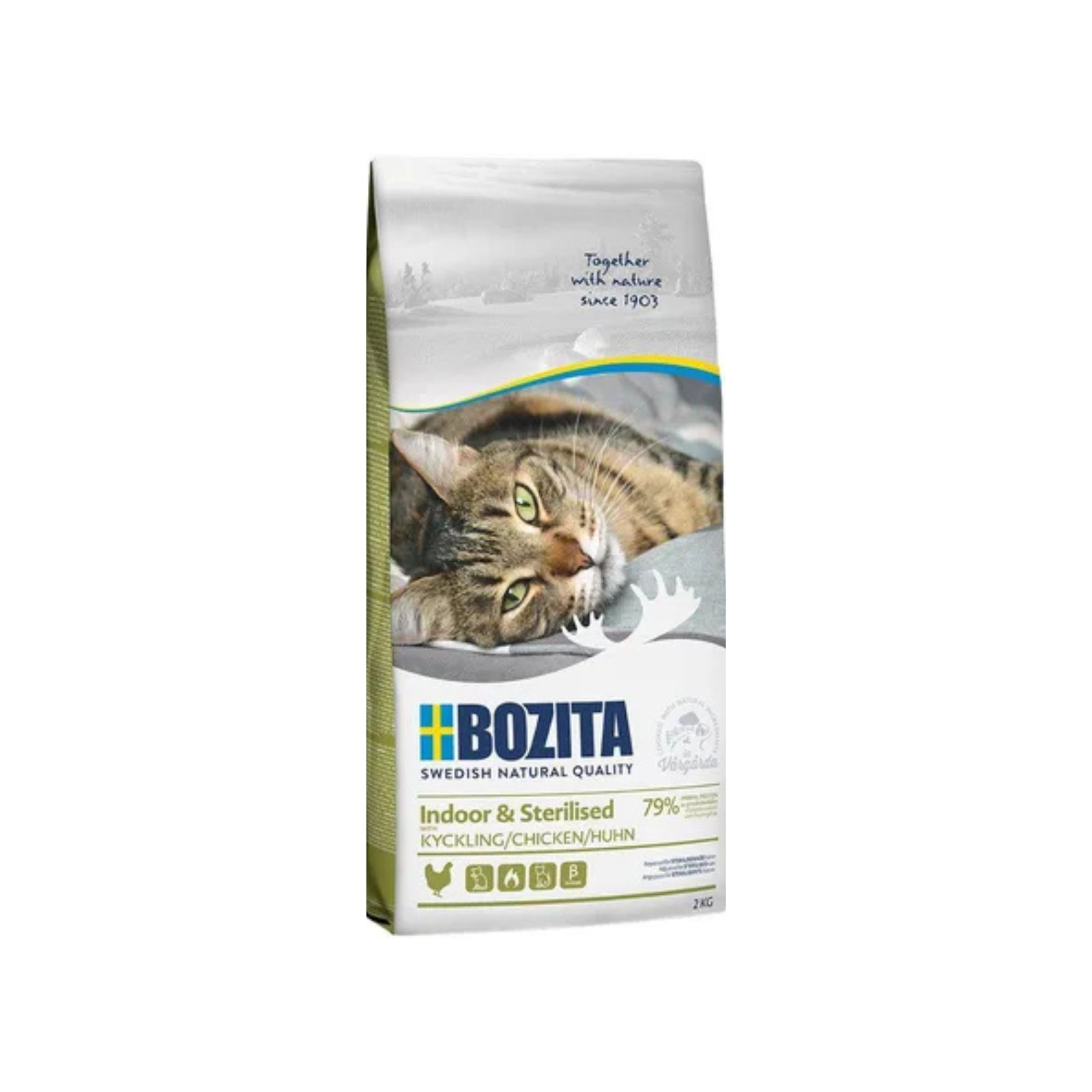 BOZITA Indoor & Sterilised sucha karma dla kota z kurczakiem 2kg 