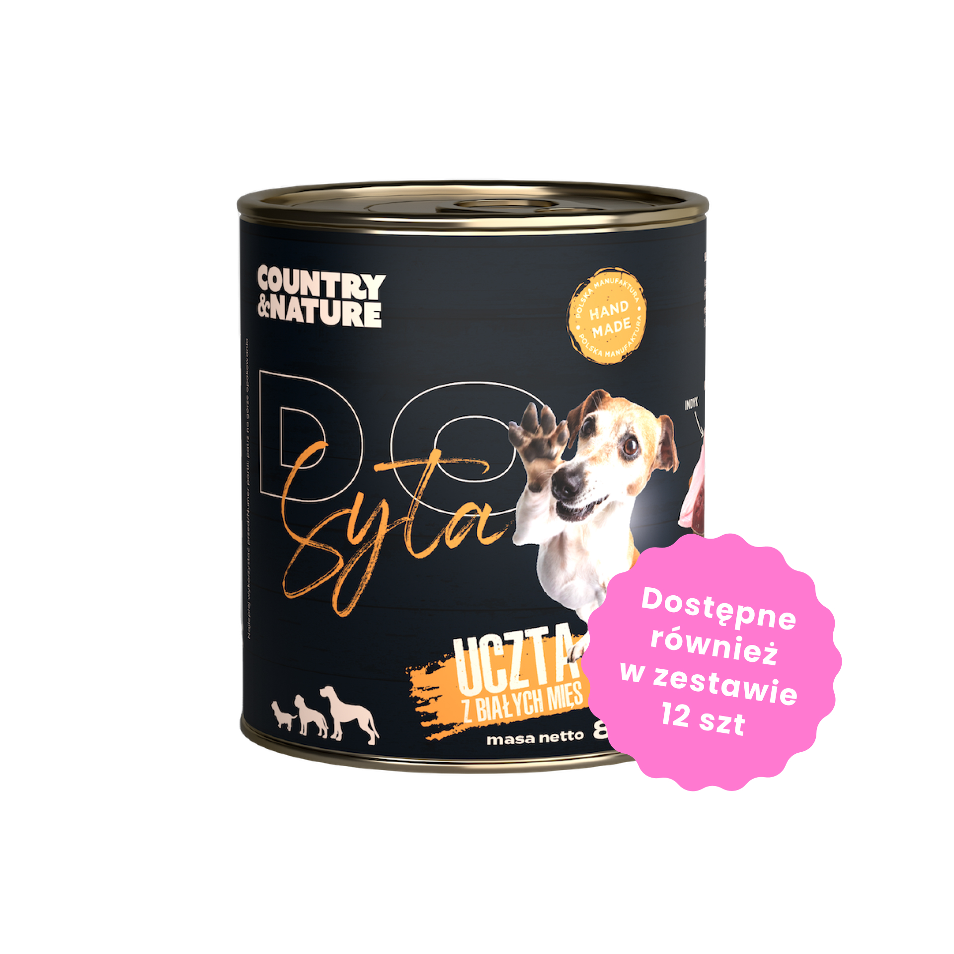 COUNTRY&NATURE Bezzbożowa mokra karma DO SYTA uczta z białych mięs 850g