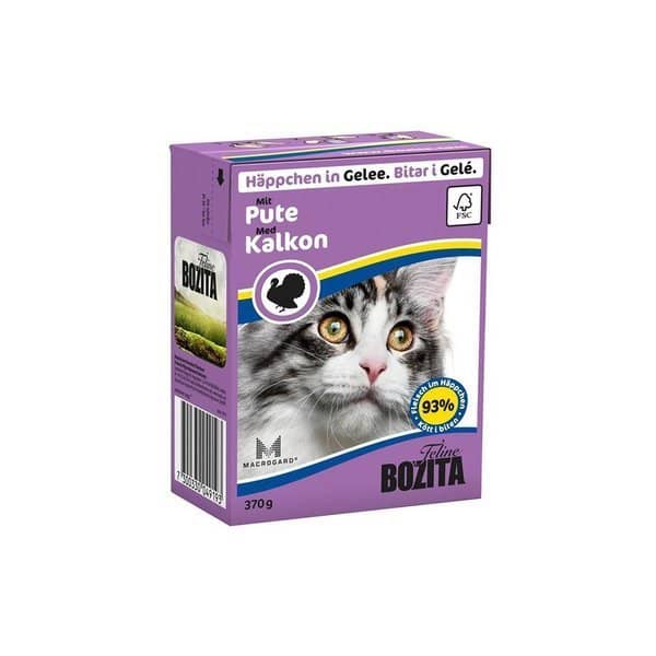 BOZITA Mięsne kawałeczki z indykiem w galaretce dla kota Tetra Recart 370g 