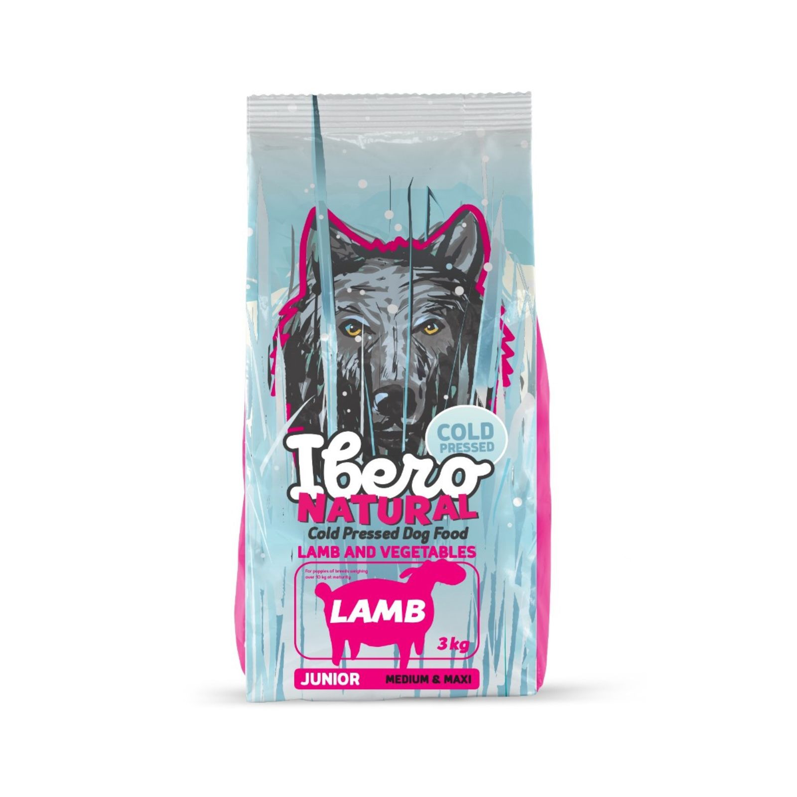 Ibero Cold Press Dog Junior Medium/Large Lamb karma tłoczona na zimno dla szczeniąt średnich i dużych ras z jagnięciną 3kg