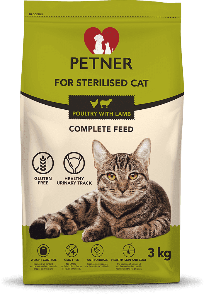 Petner sterilised  cat chicken with lamb  3kg