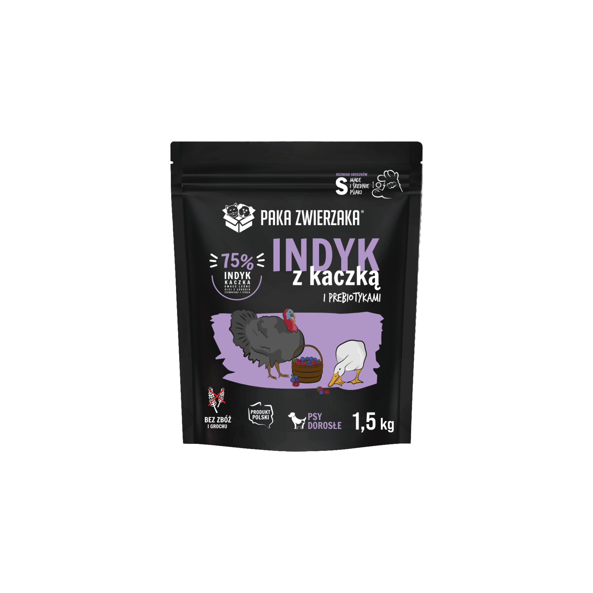 PAKA ZWIERZAKA sucha karma Seven’th Heaven Indyk z Kaczką Mini - dla małych ras 1,5 kg