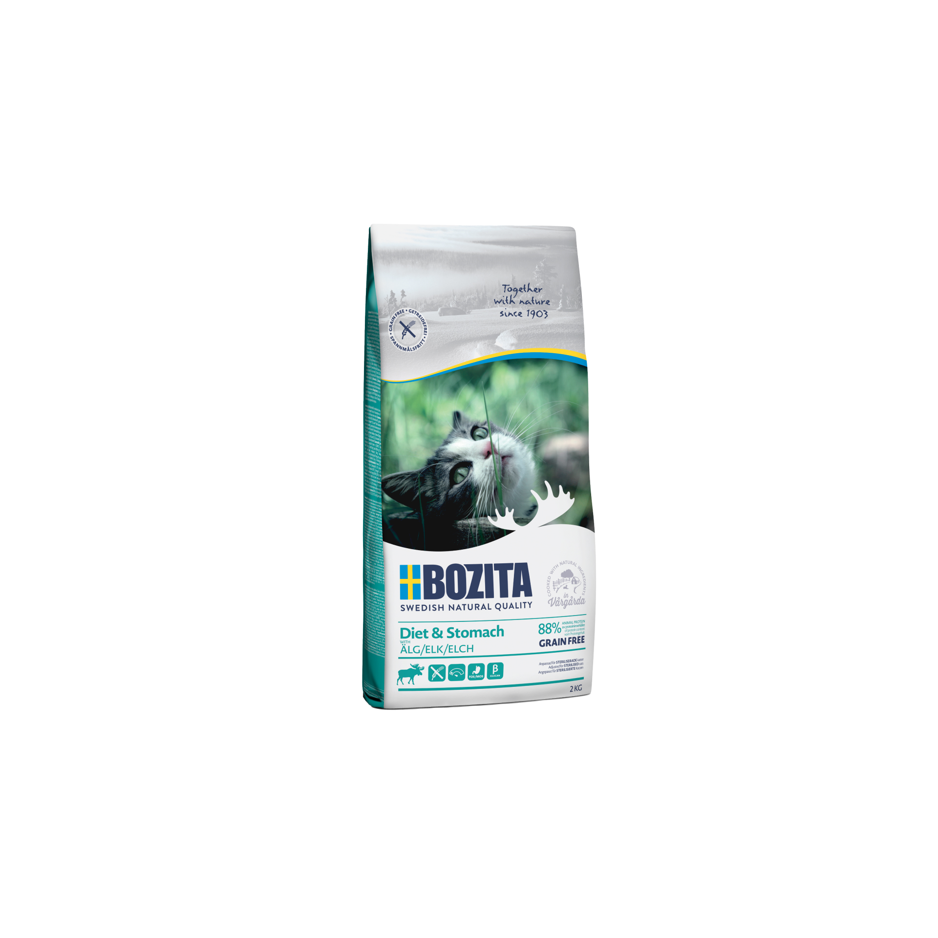 BOZITA Diet & Stomach Grain Free z łosiem 2 kg