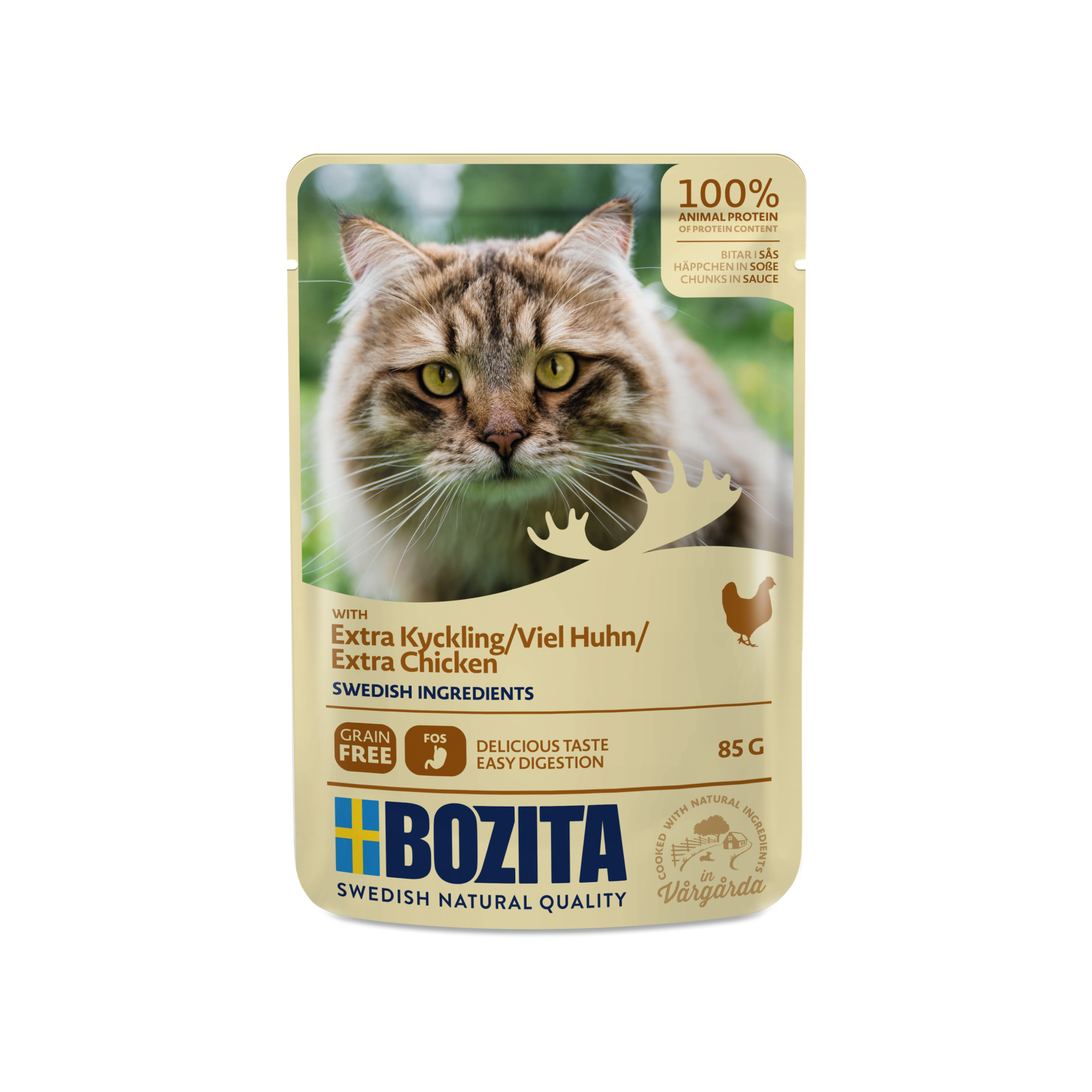 BOZITA kawałeczki mięsa w sosie z kurczakiem dla kota saszetka 85g 