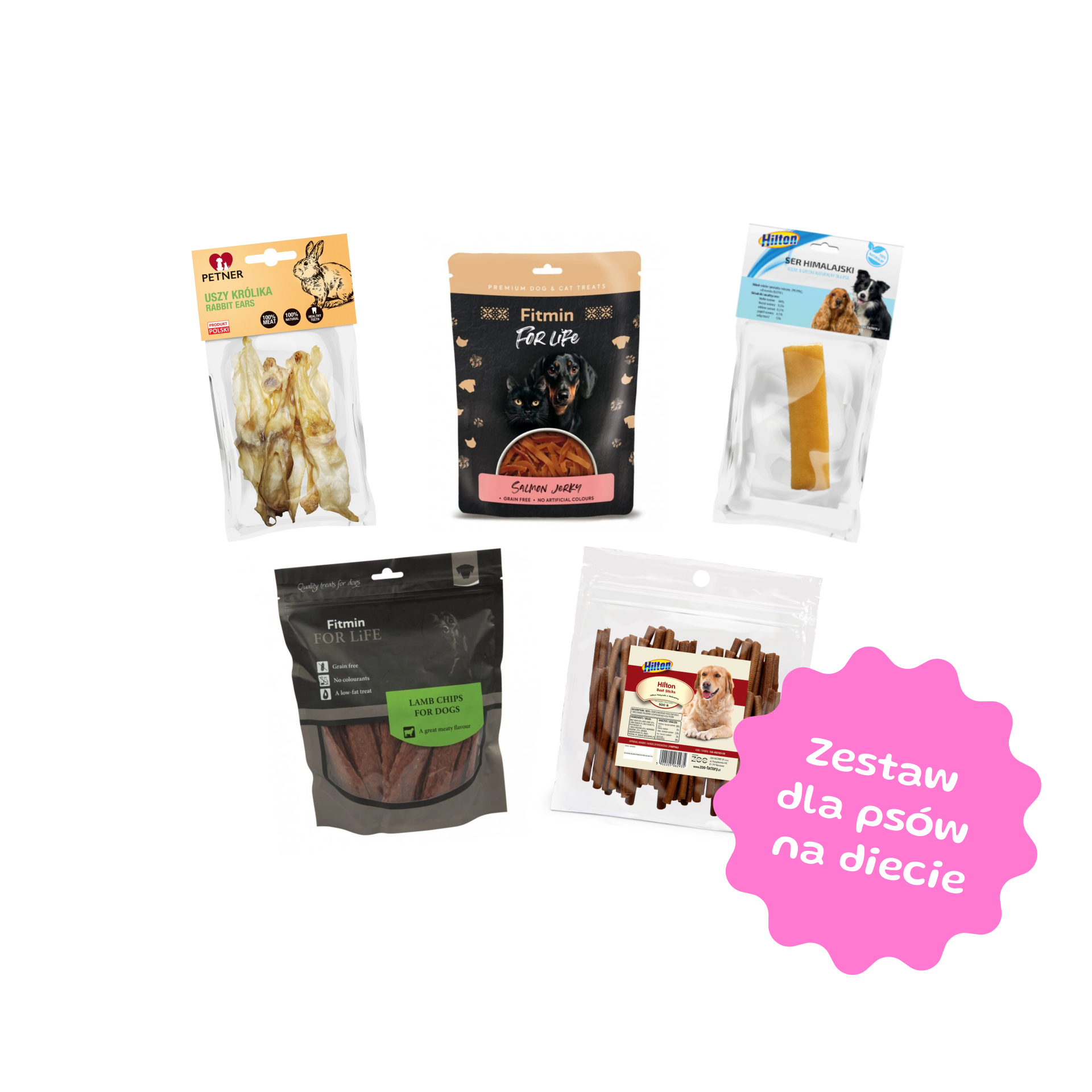 Zestaw 5 przysmaków niskokalorycznych dla psów na diecie