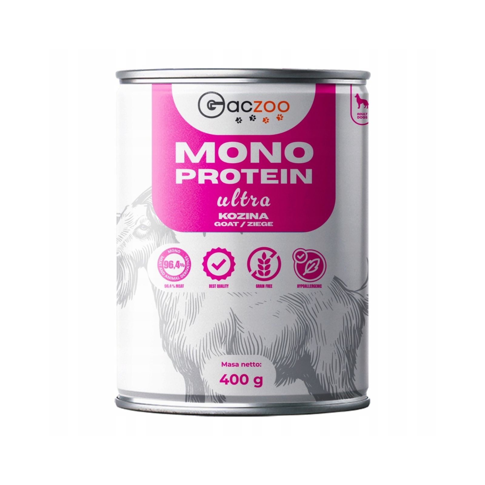 Gaczoo Monobiałkowa Ultra Light Kozina karma mokra dla psów dorosłych wszystkich ras 400g