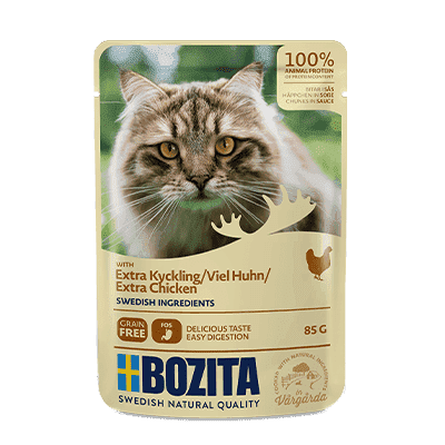 BOZITA kawałeczki mięsa w sosie z kurczakiem dla kota saszetka 85g 