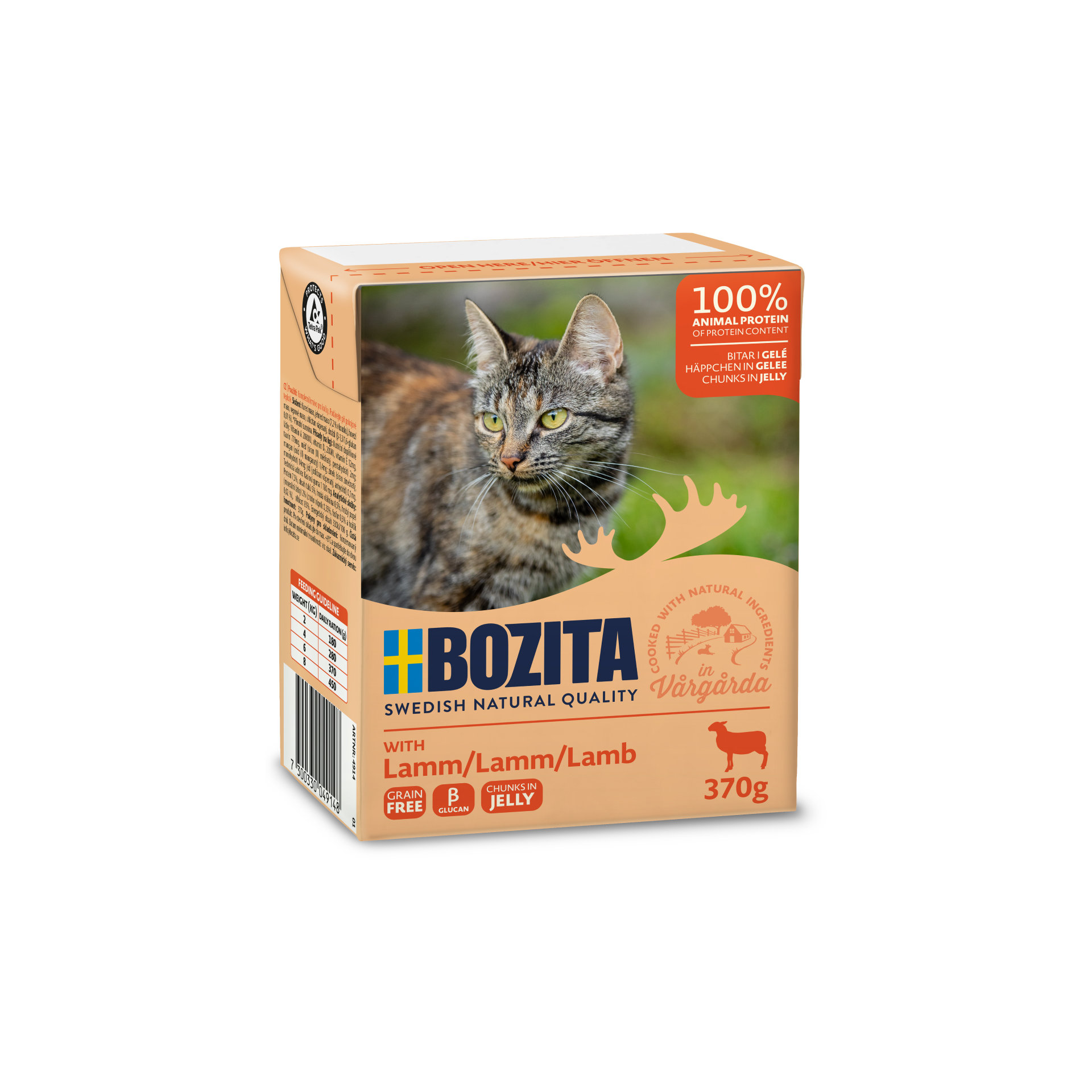 BOZITA Mięsne kawałeczki z jagnięciną w galaretce dla kota Tetra Recart 370g 