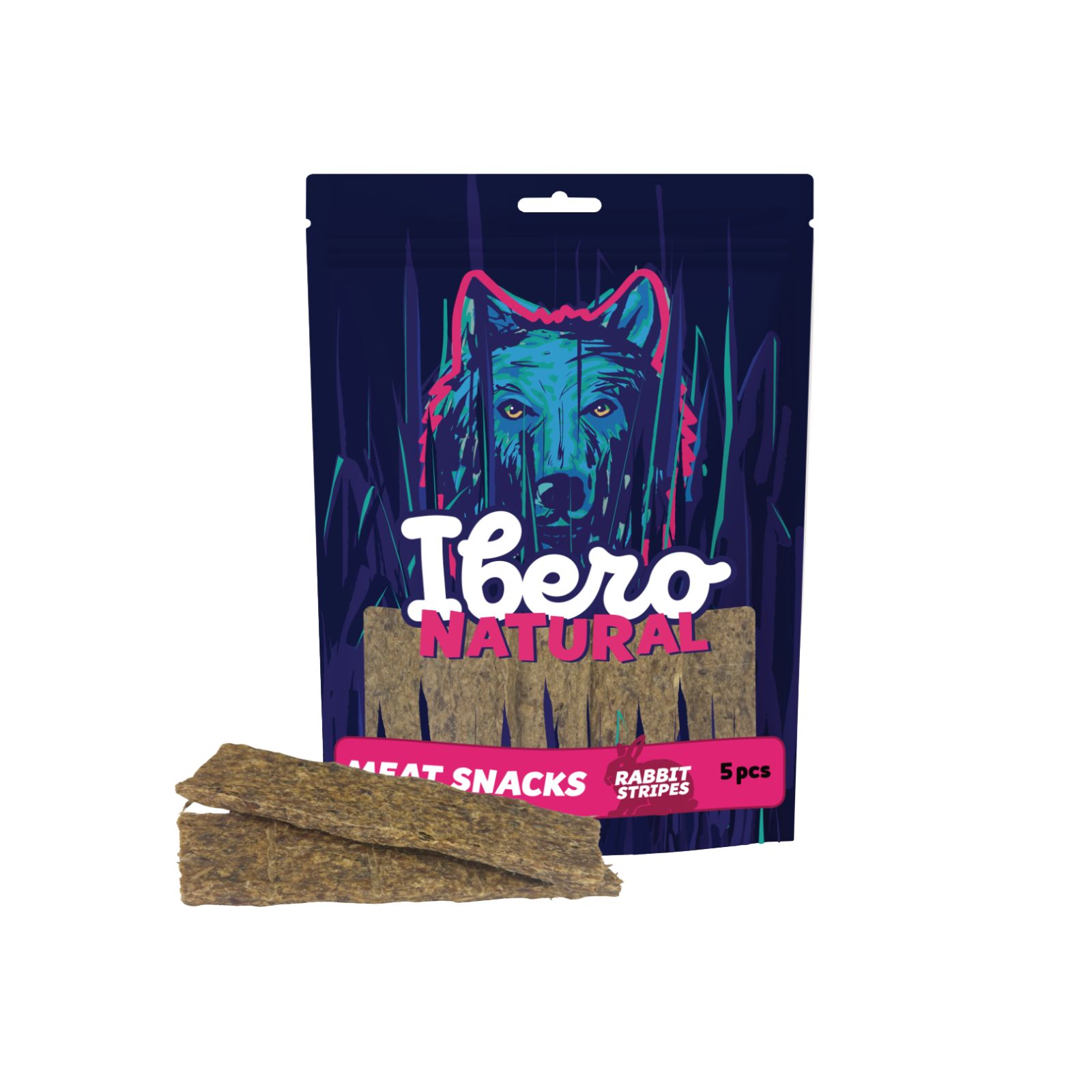 Ibero Meat Snack Rabbit Stripes Paski z królika przysmak dla psa 5szt
