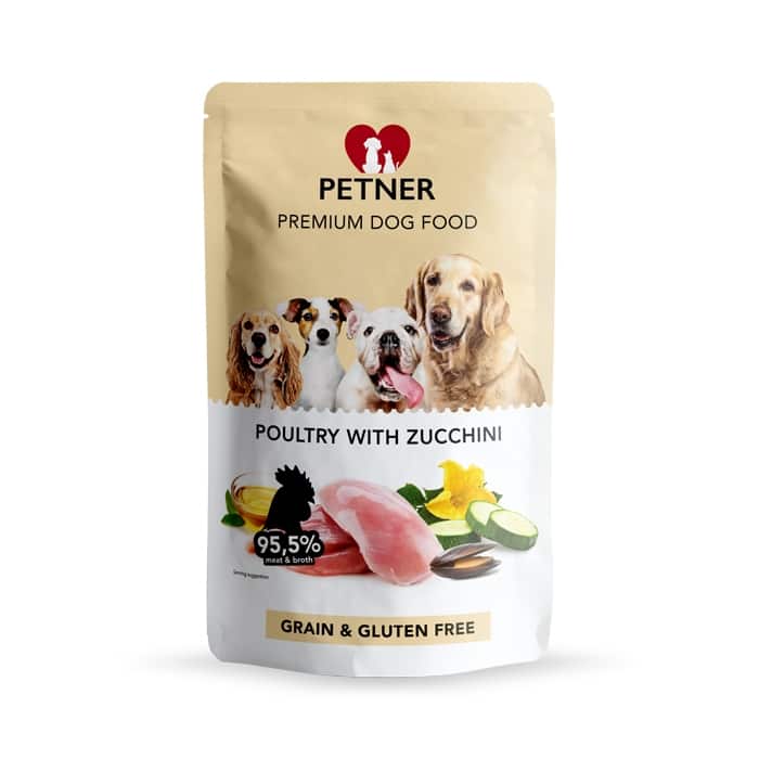 Petner Premium Dog Food poultry with zucchni 500g 