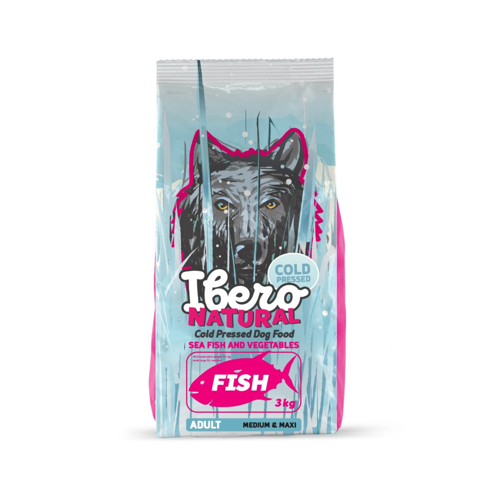 Ibero Cold Press Dog Adult Medium/Large Fish karma tłoczona na zimno dla średnich i dużych psów z rybą 3kg