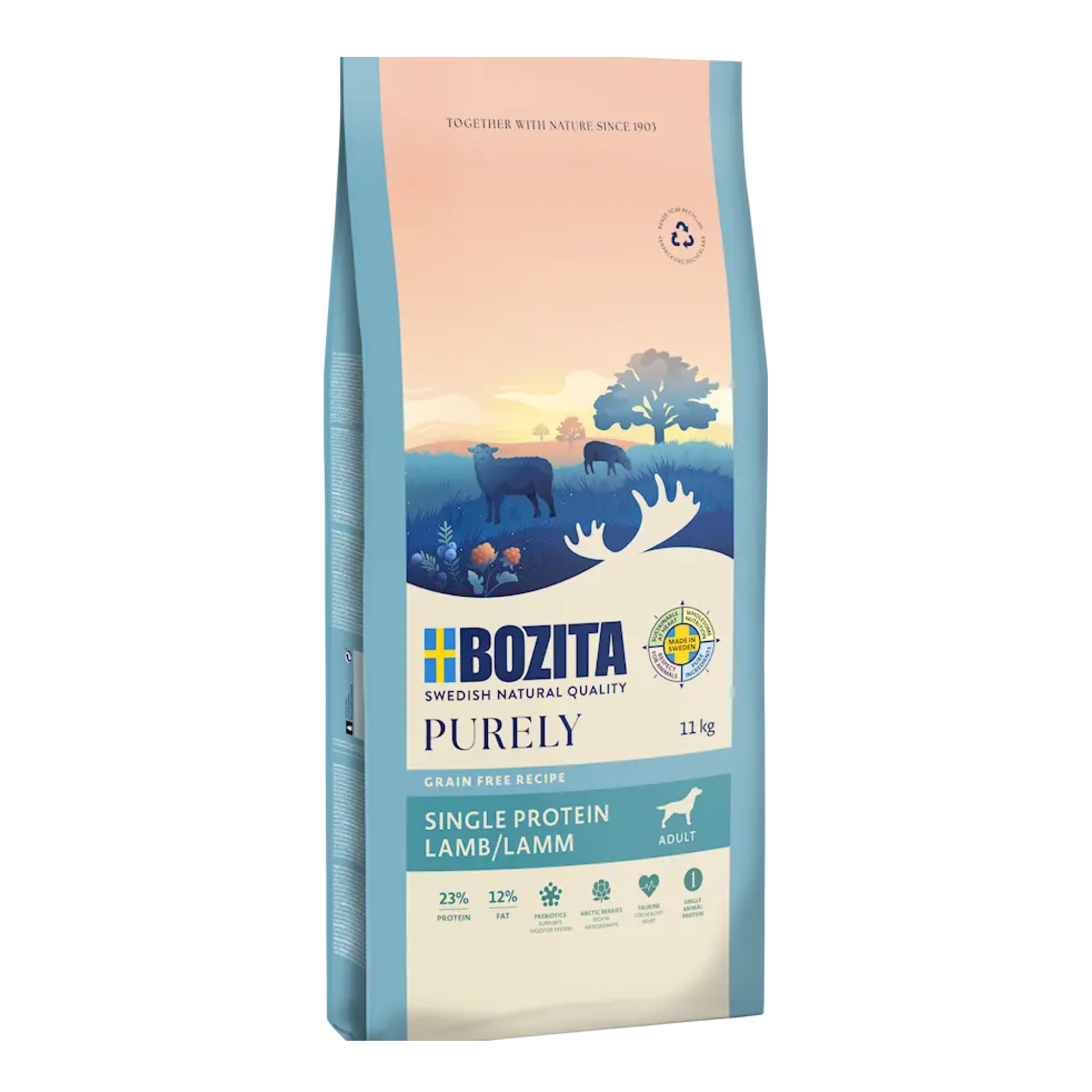 Bozita Purely Adult lamb bezzbożowa karma dla psa z jagnięciną 11kg Single Protein lamb