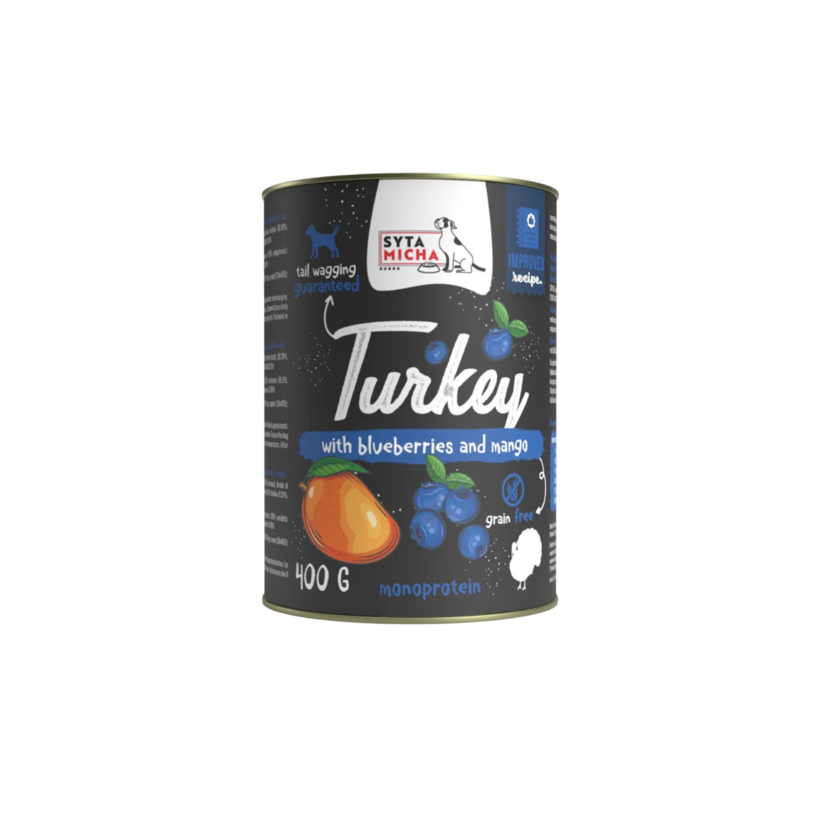 Syta Micha Karma mokra indyk z jagodami i mango dla psów 400g