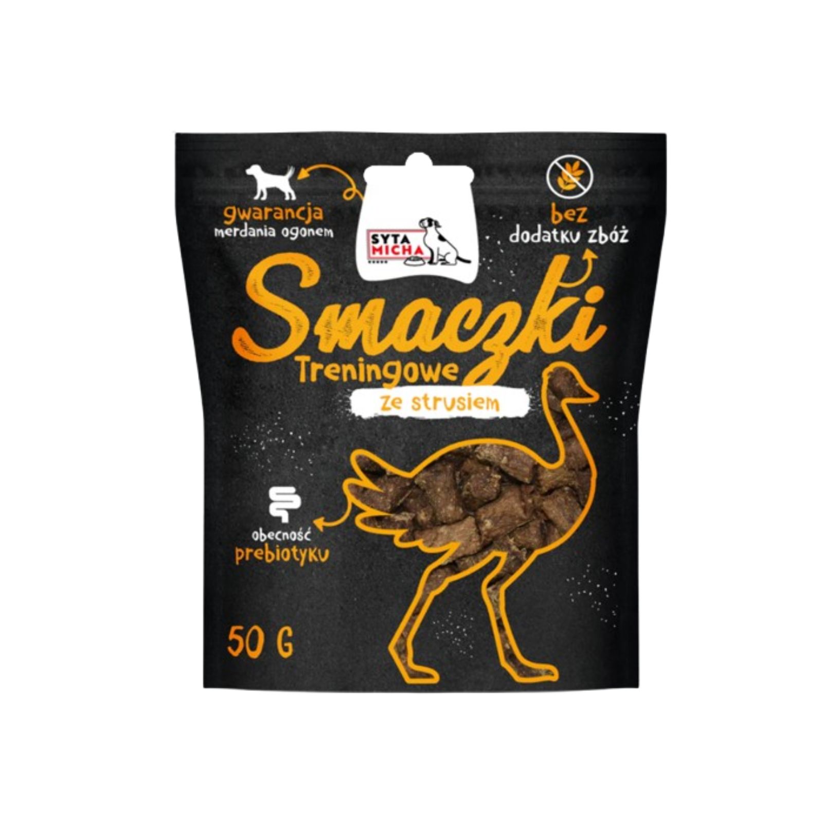 Syta Micha Smaczki treningowe ze strusiem przysmak dla psa 50g 