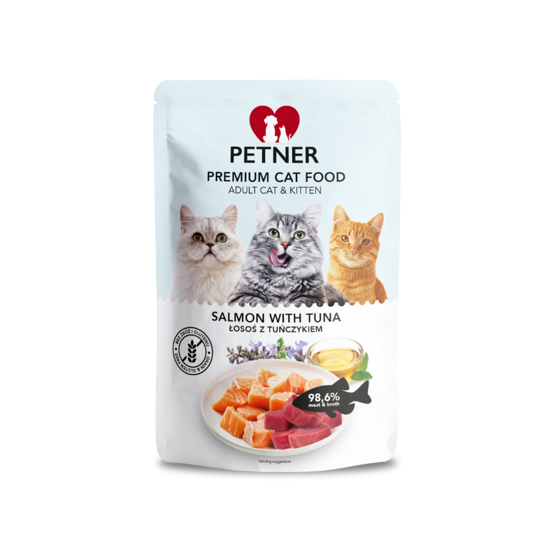 Petner Premium Adult Cat & Kitten łosoś z tuńczykiem 85g