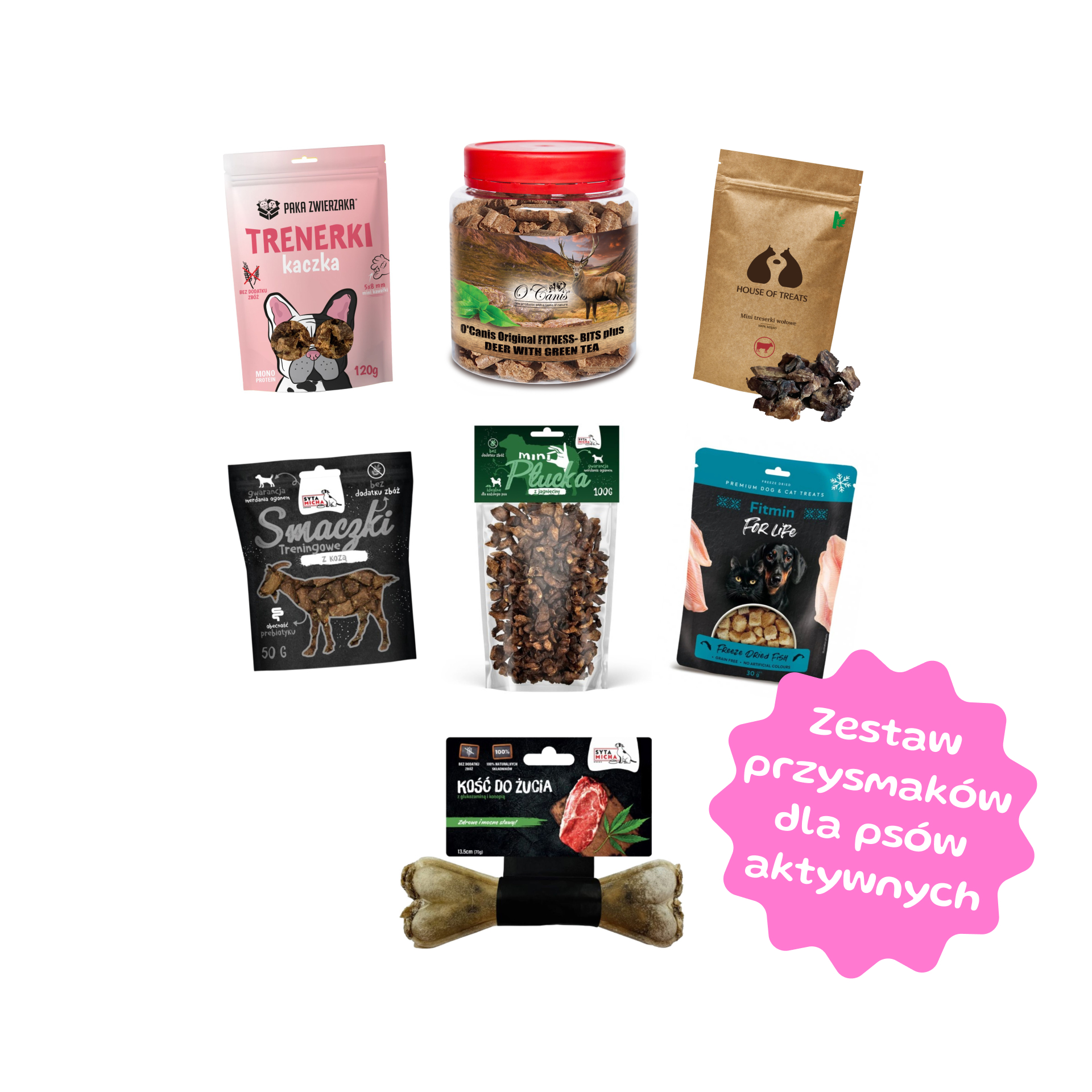 Zestaw 7 przysmaków dla psów aktywnych