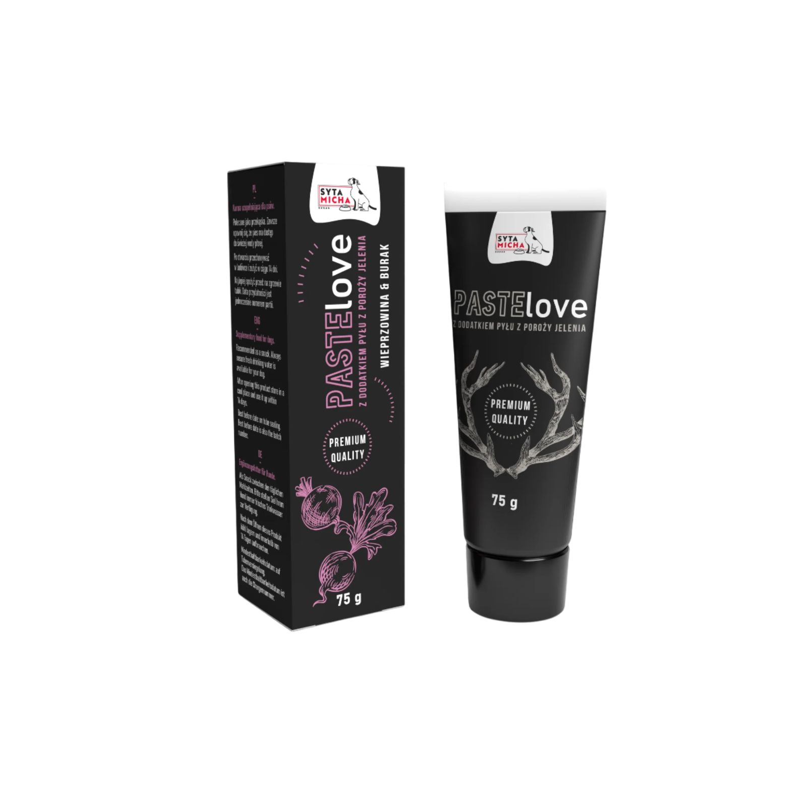 Syta Micha PasteLOVE mięsna pasta z wieprzowiną i burakiem dodatek do karmy dla psa 75g  