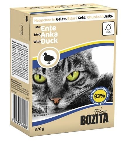BOZITA Mięsne kawałeczki z kaczką w galaretce dla kota Tetra Recart 370g