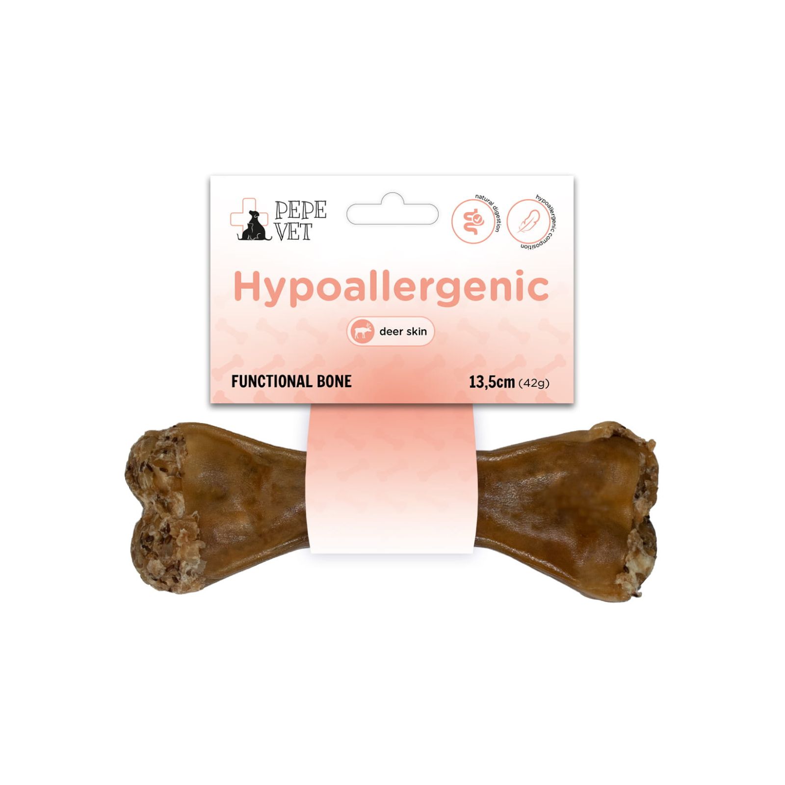 PAKA ZWIERZAKA PEPE VET Hypoallergenic Kość funkcjonalna dla psów wrażliwych i alergików 13,5cm