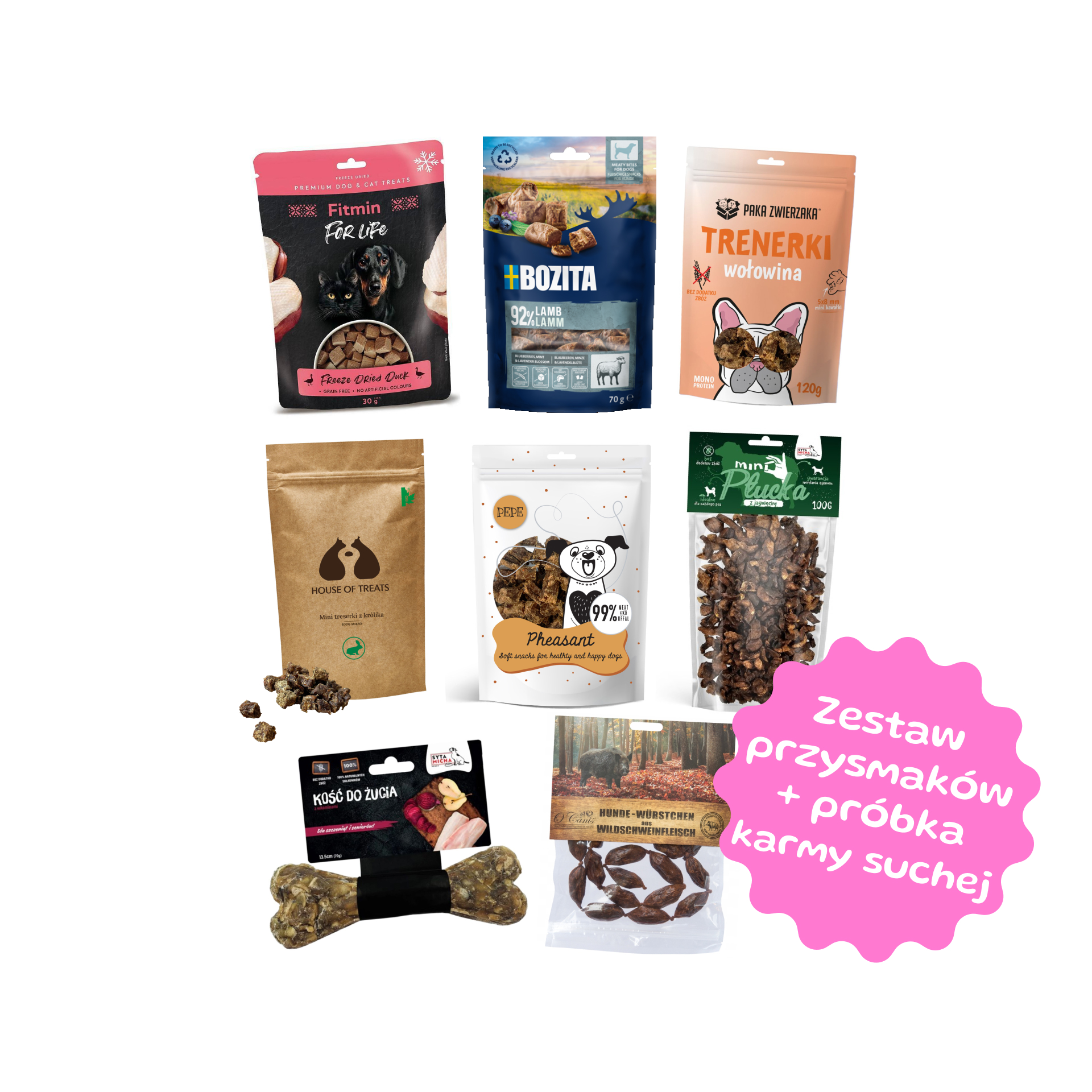 Zestaw 8 przysmaków dla szczeniaka + próbka suchej karmy GRATIS!