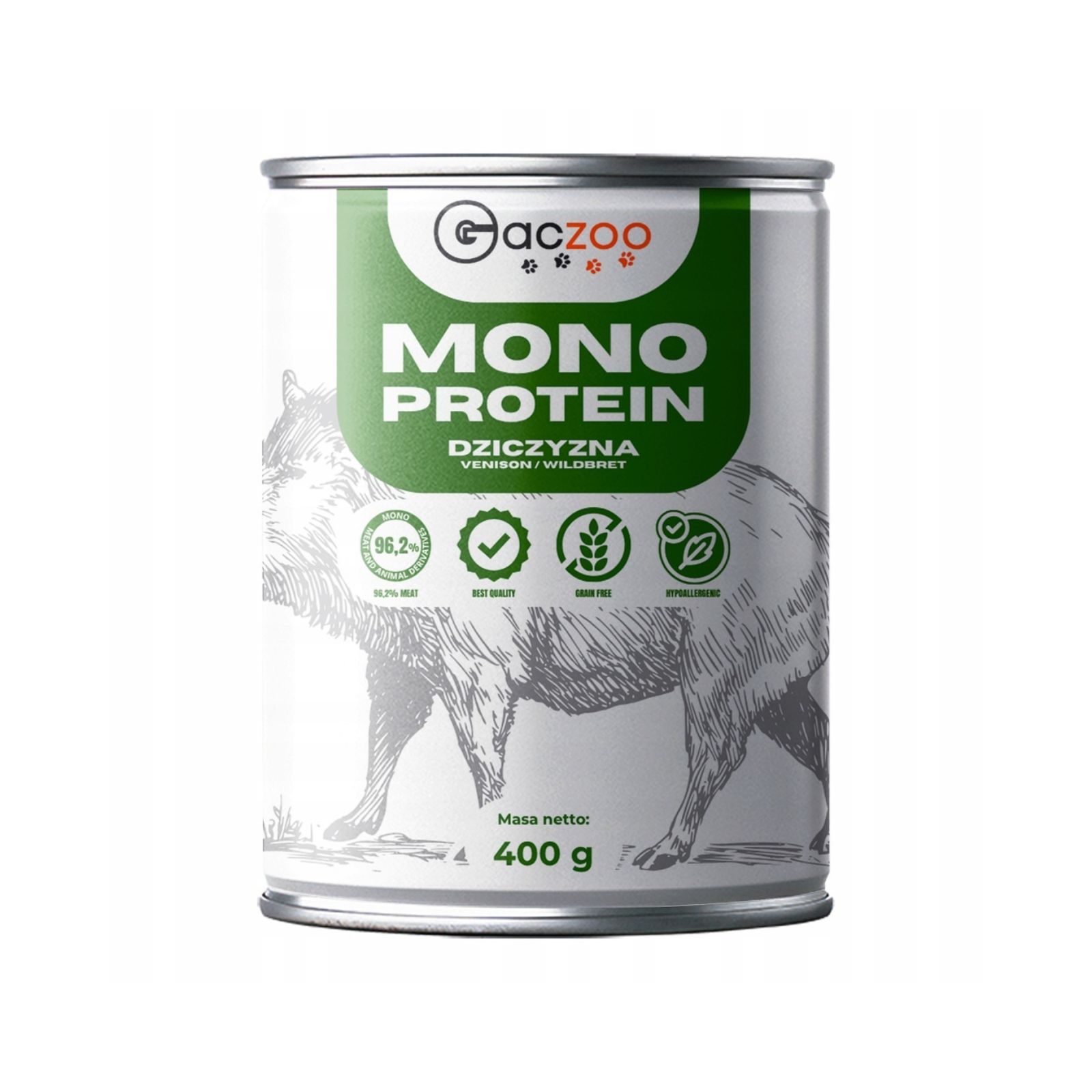Gaczoo Monobiałkowa Dzik karma mokra dla psów dorosłych wszystkich ras 400g