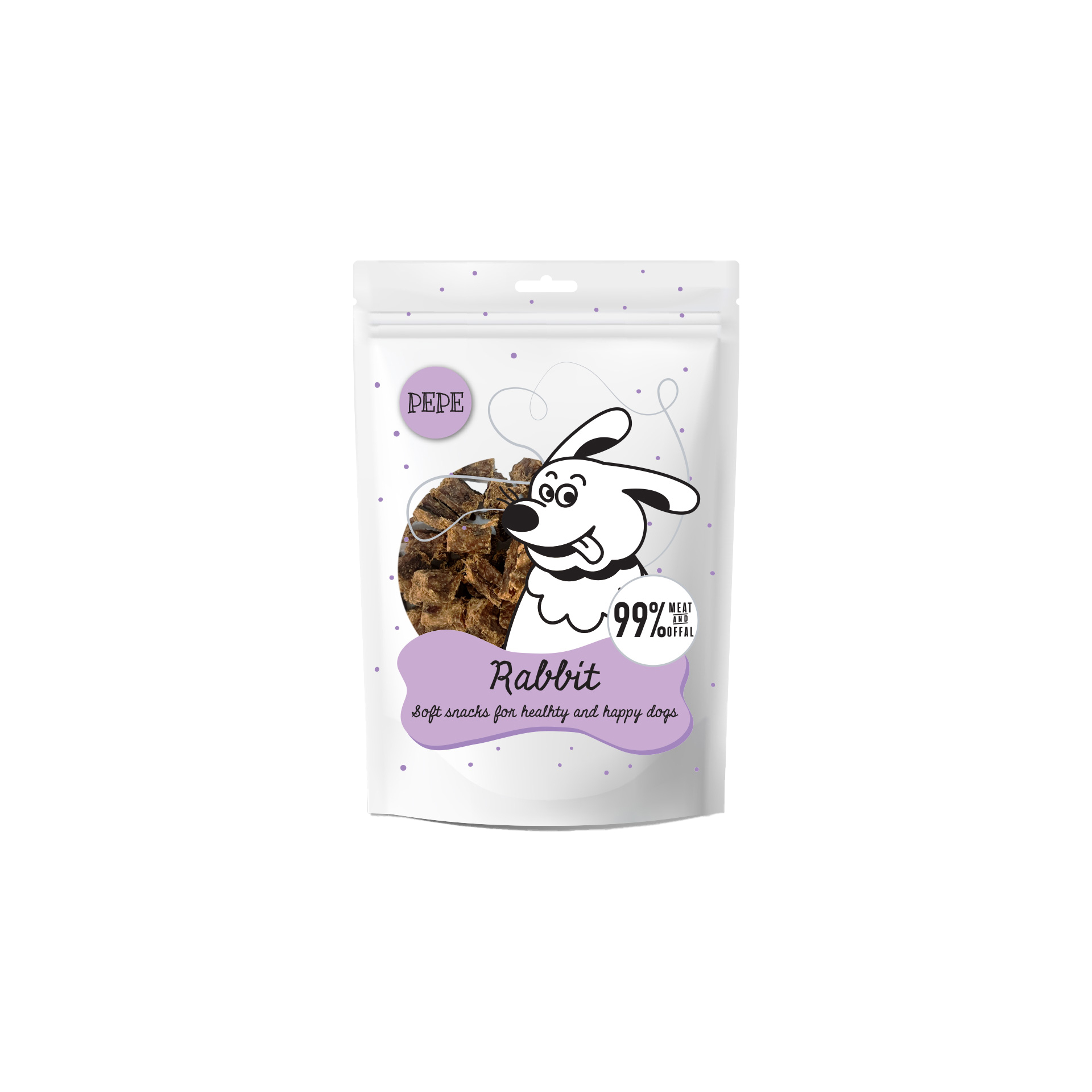 PAKA ZWIERZAKA PEPE mini chunkies Rabbit (królik) 70g