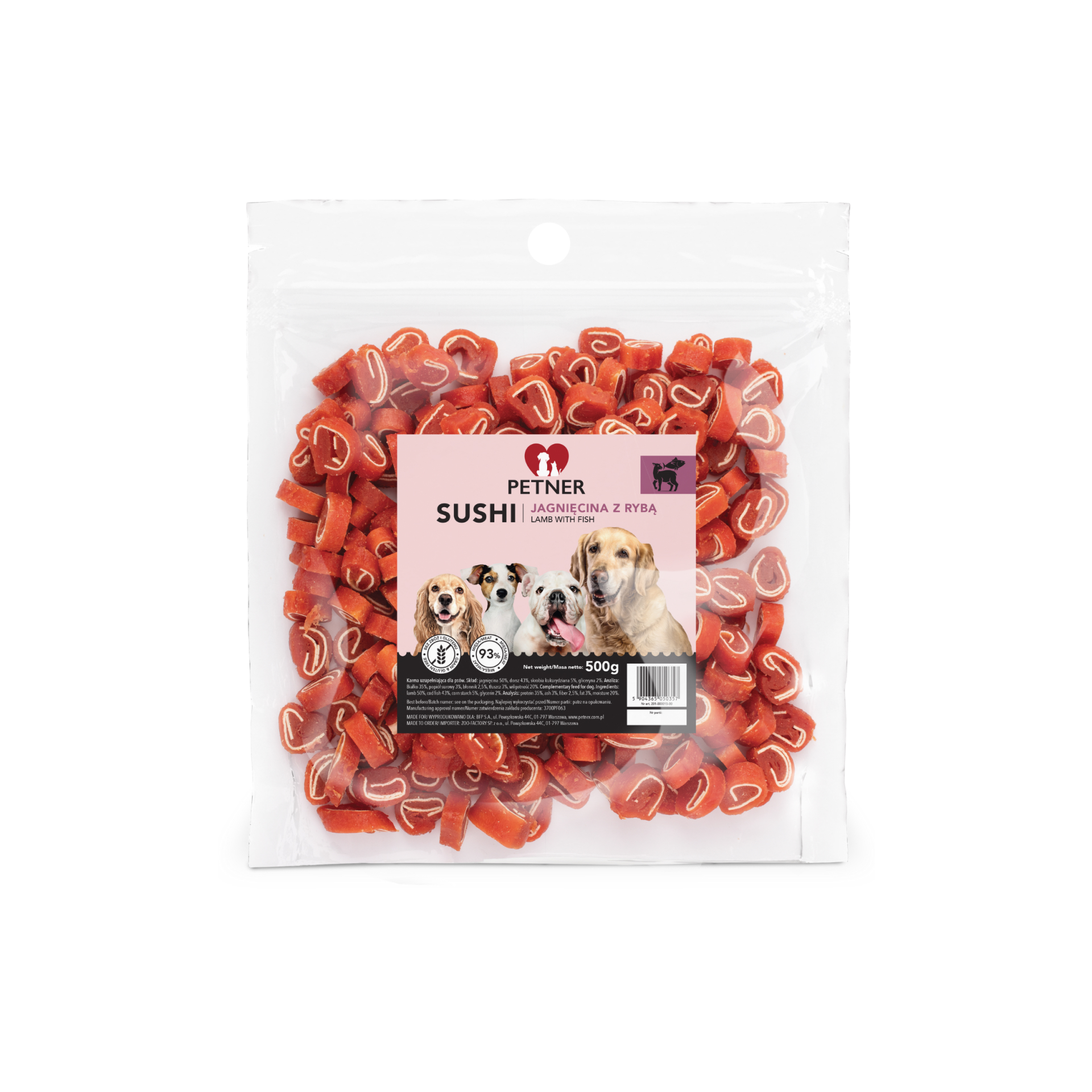 Petner sushi jagnięcina z rybą 500g 