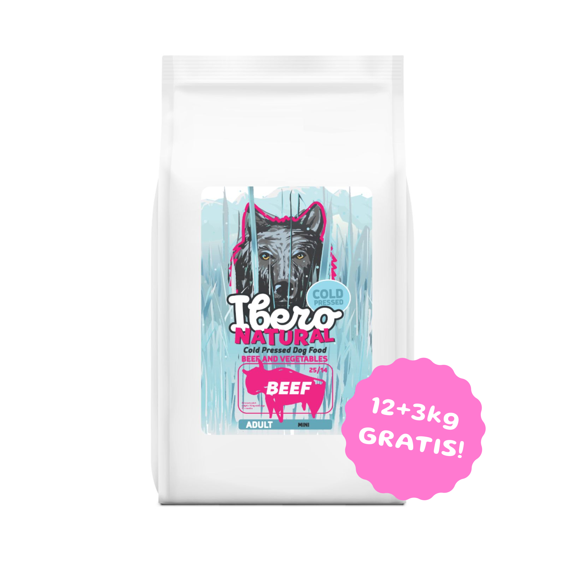 Ibero Cold Press Dog Adult Small karma tłoczona na zimno dla małych psów z wołowiną 12kg + 3kg GRATIS! 