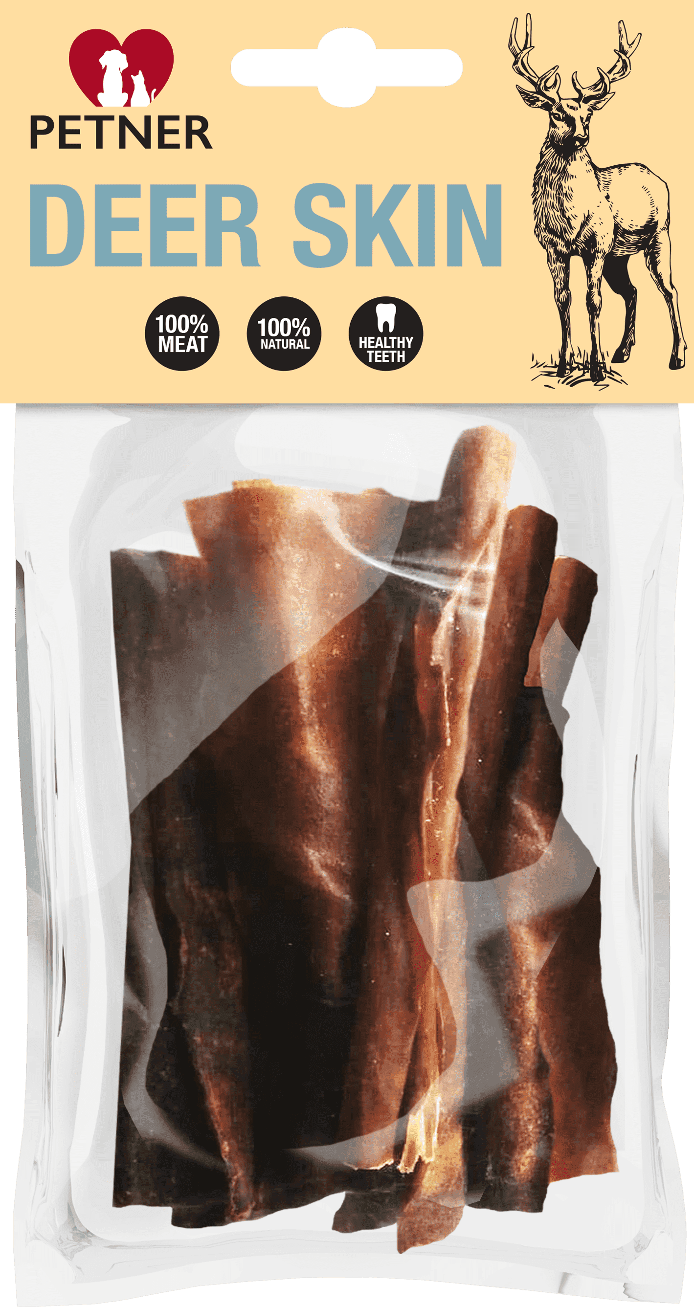 Petner skóra jelenia przysmak dla psa 100g