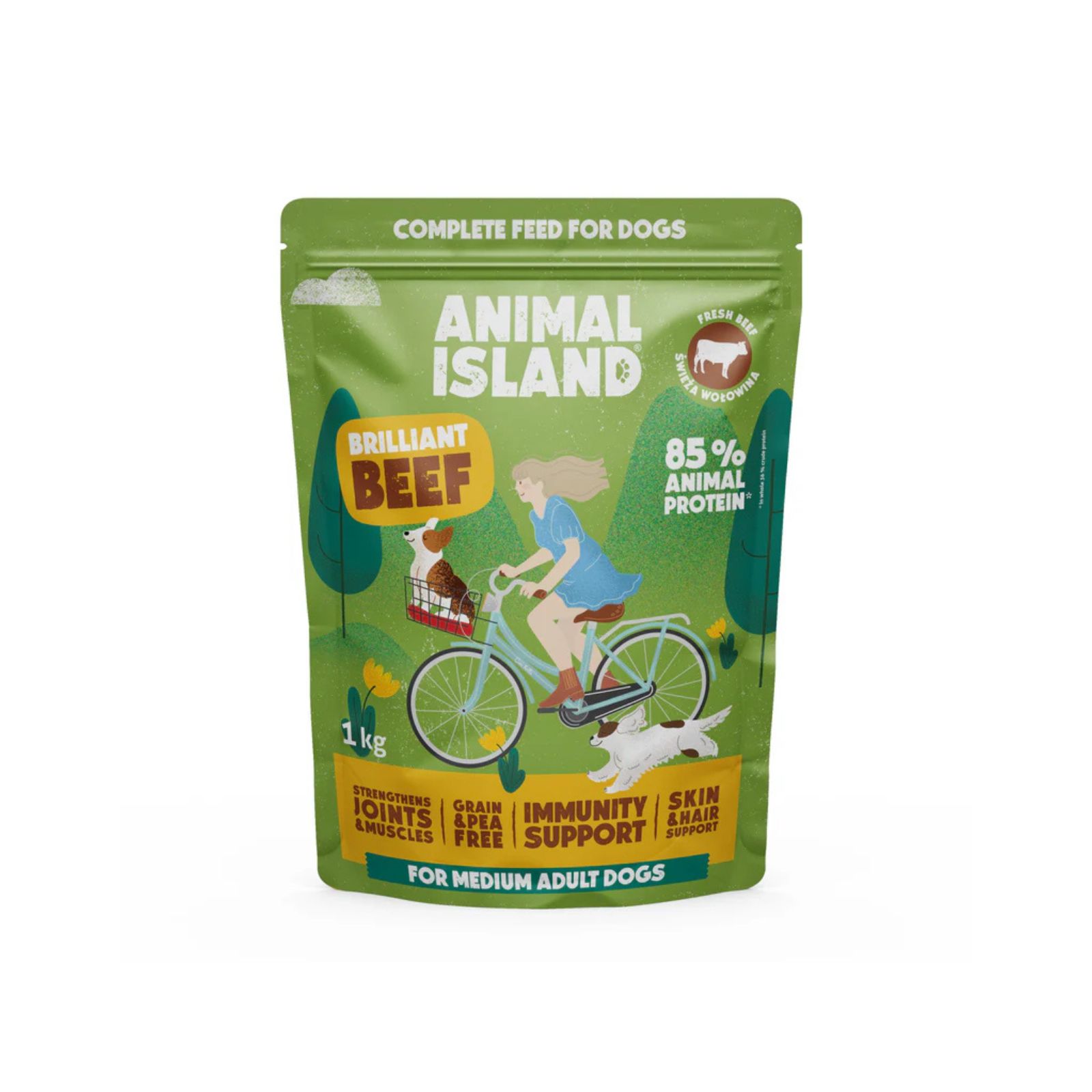 Animal Island Bezzbożowa karma sucha premium z wołowiną dla psów dorosłych 1kg