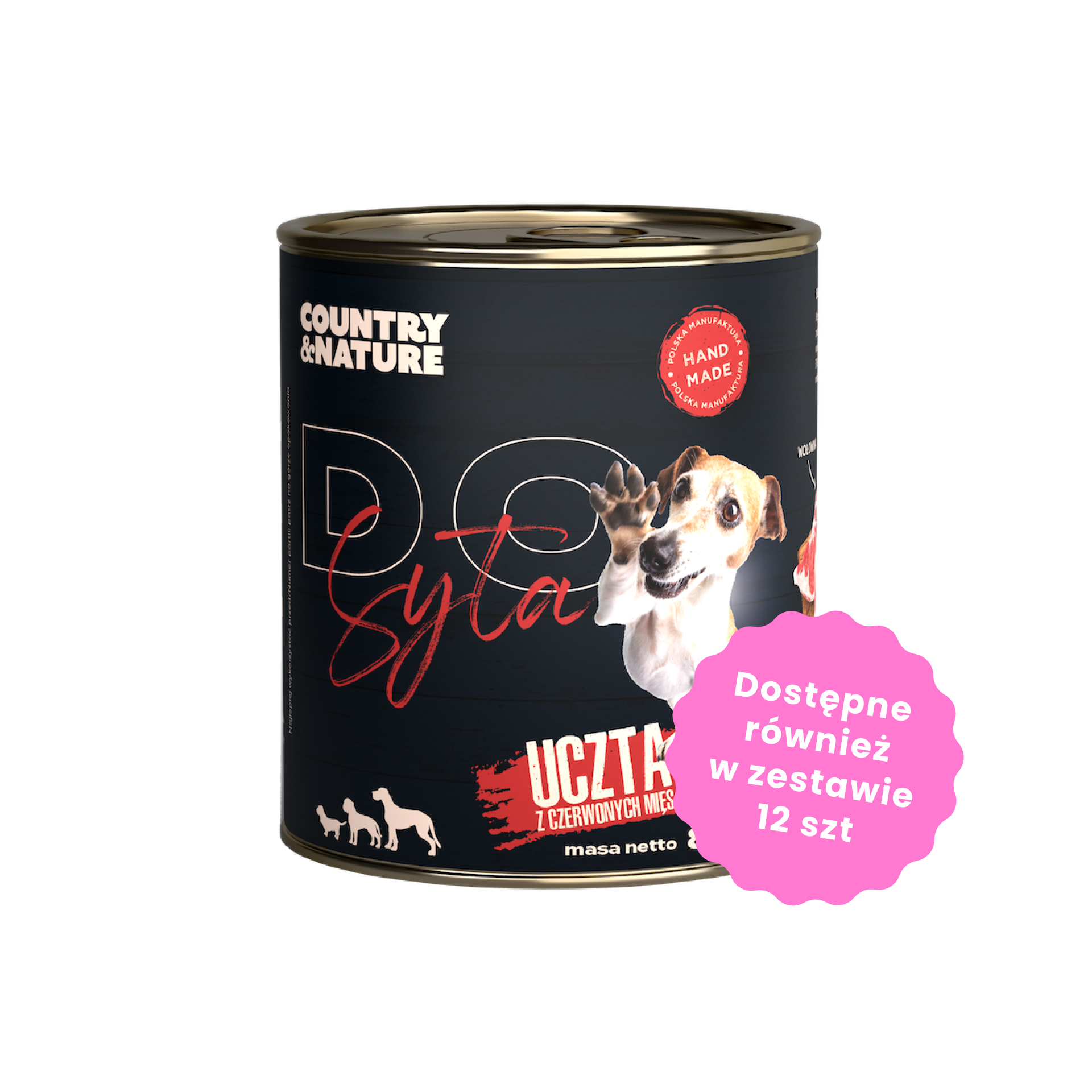 COUNTRY&NATURE Bezzbożowa mokra karma DO SYTA uczta z czerwonych mięs 850g