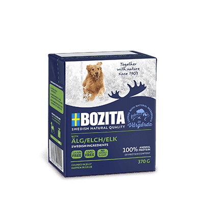 BOZITA Mięsne kawałki z łosiem w galaretce dla psa Tetra Recart 370g 