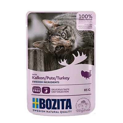 BOZITA kawałeczki mięsa w sosie z indykiem dla kota saszetka 85g