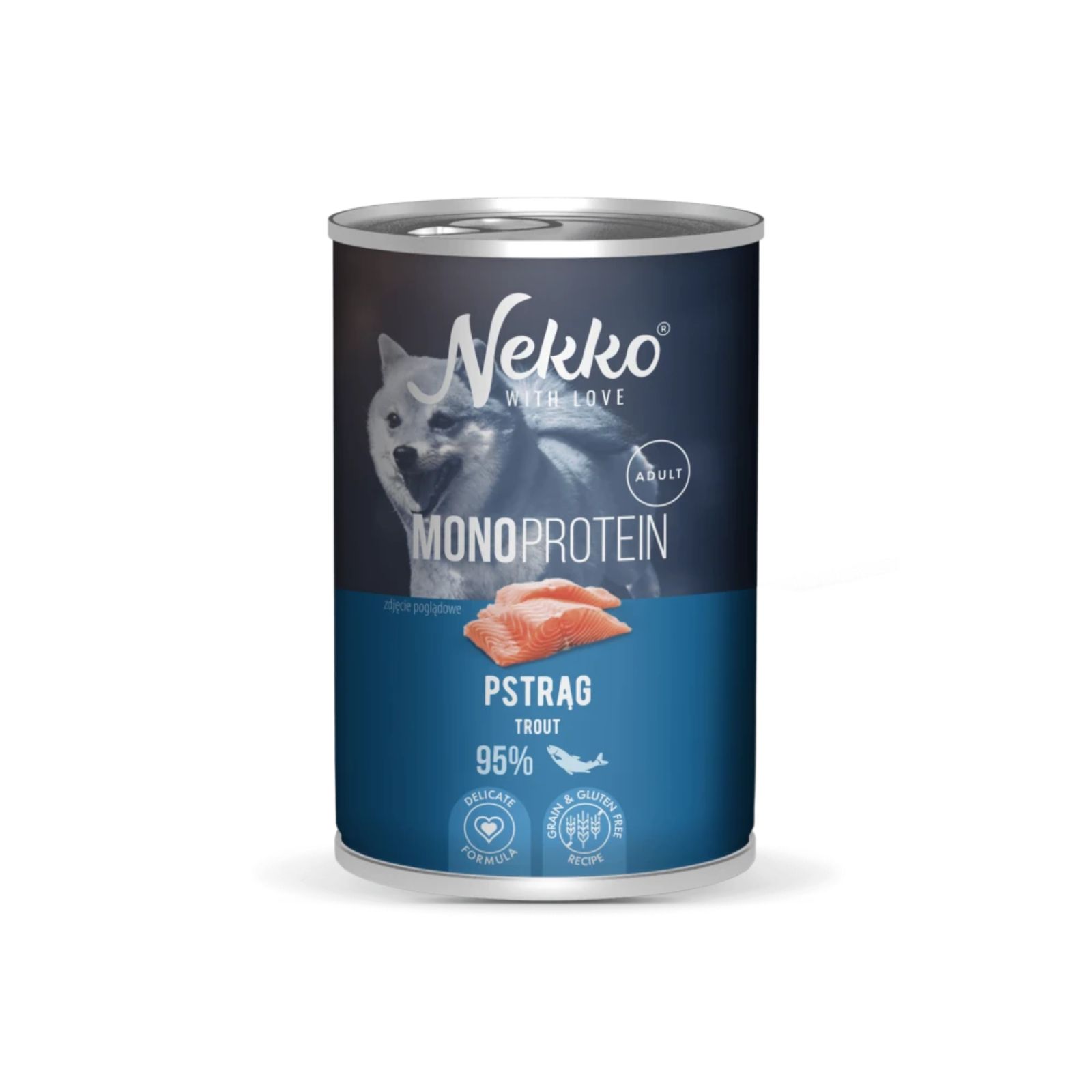 NEKKO MONOPROTEIN Adult Pstrąg mokra karma dla psa 400g